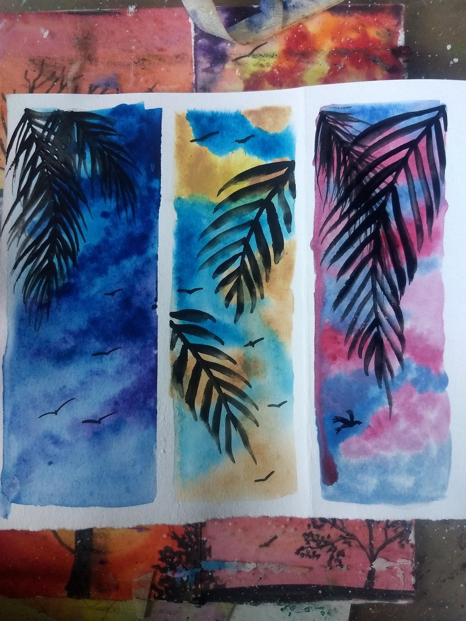 Coconut leaves and skies with Eswari - image 4 - student project