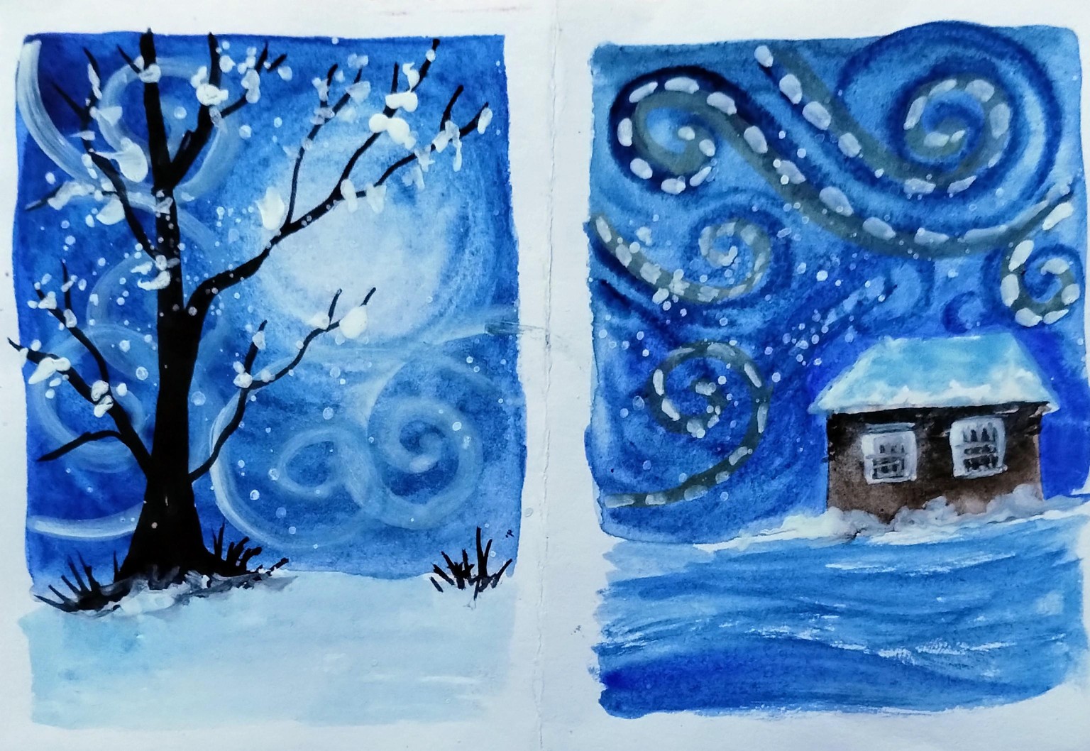 Dreamy winter greeting card with Manisha - image 1 - student project