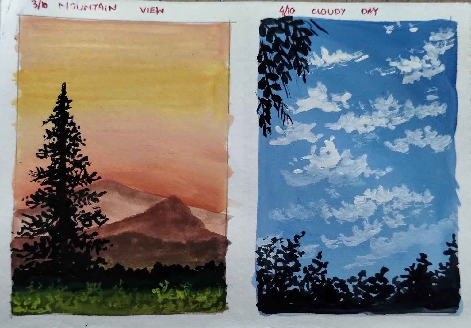 10 unique gouache landscape with Payal - image 1 - student project