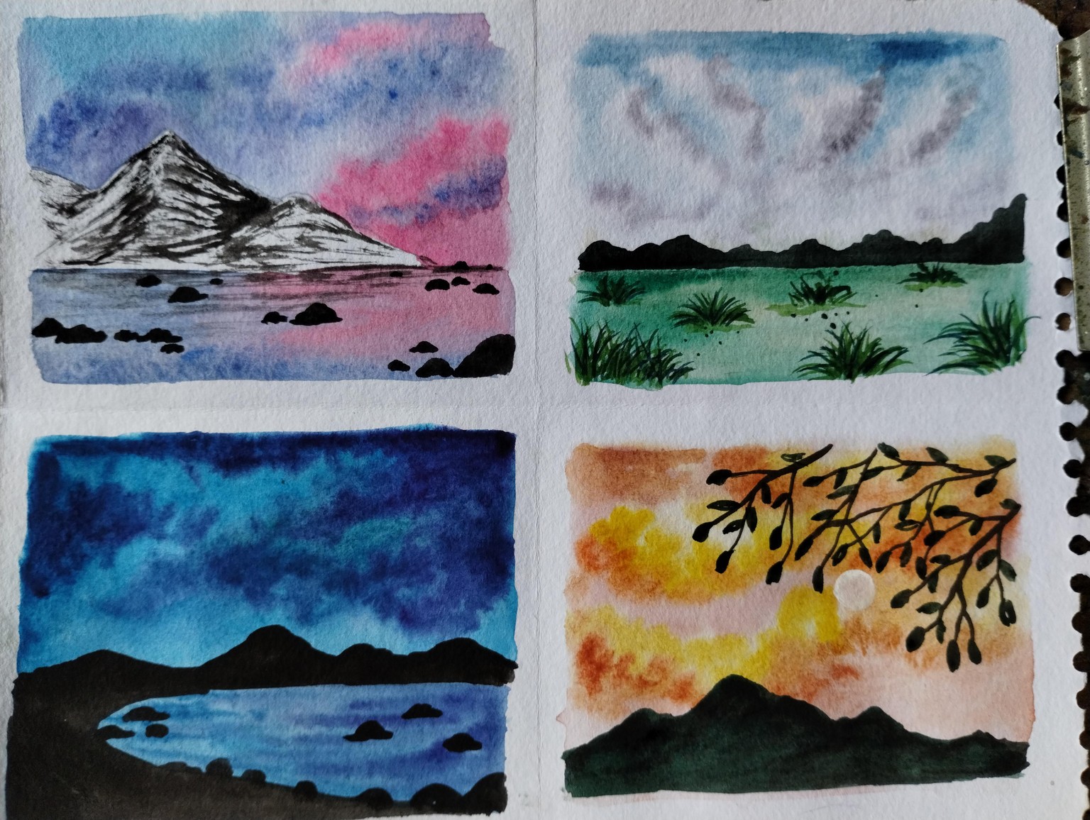 Watercolor landscape with Kirti - image 1 - student project