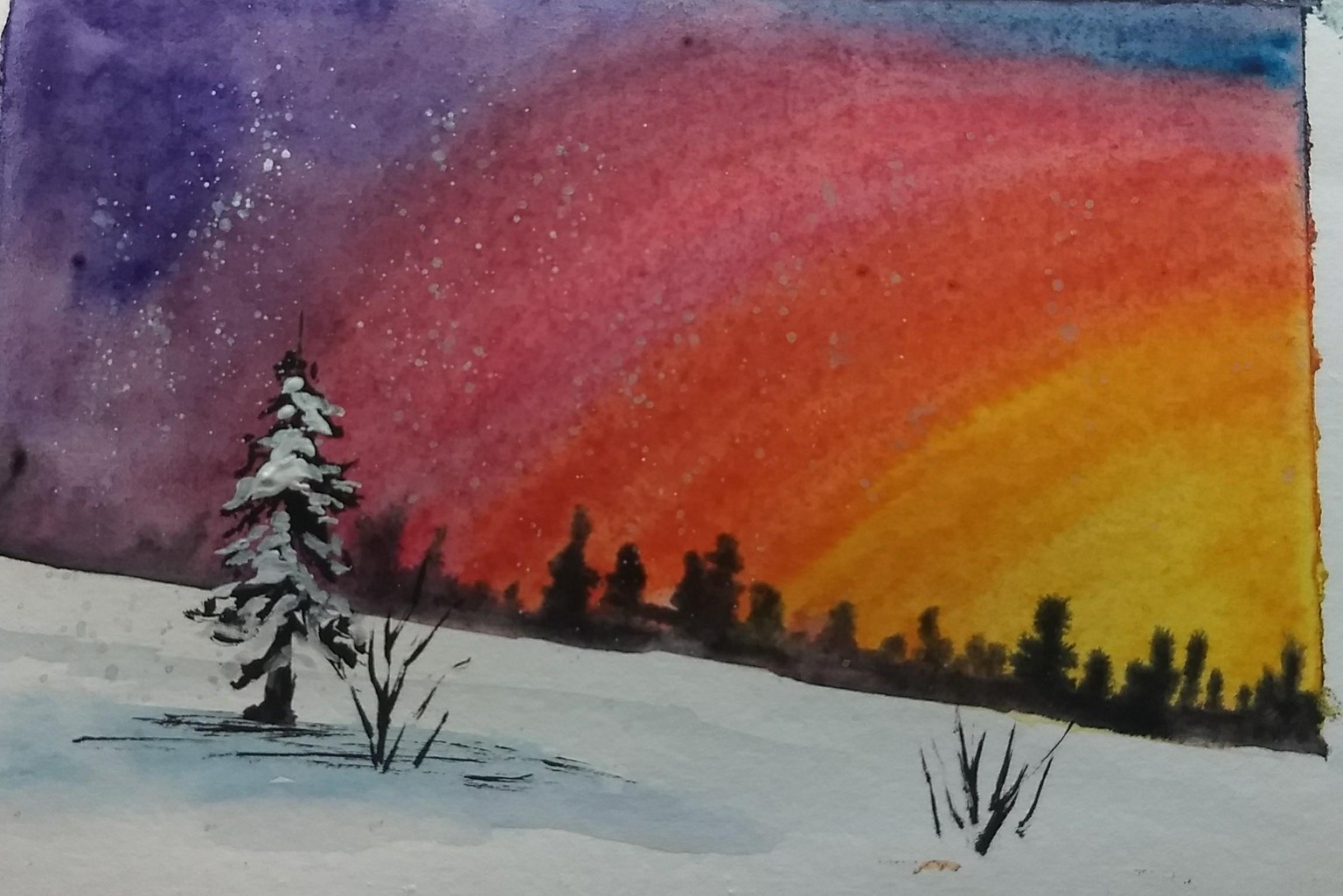 Watercolor landscape by sukrutha - image 3 - student project