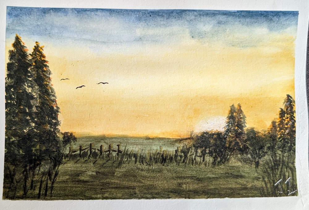 Sunset on trees - image 1 - student project