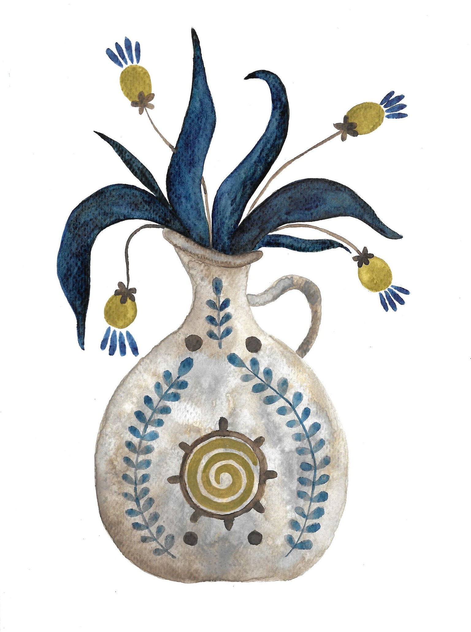 Folk art vases with flowers - image 3 - student project