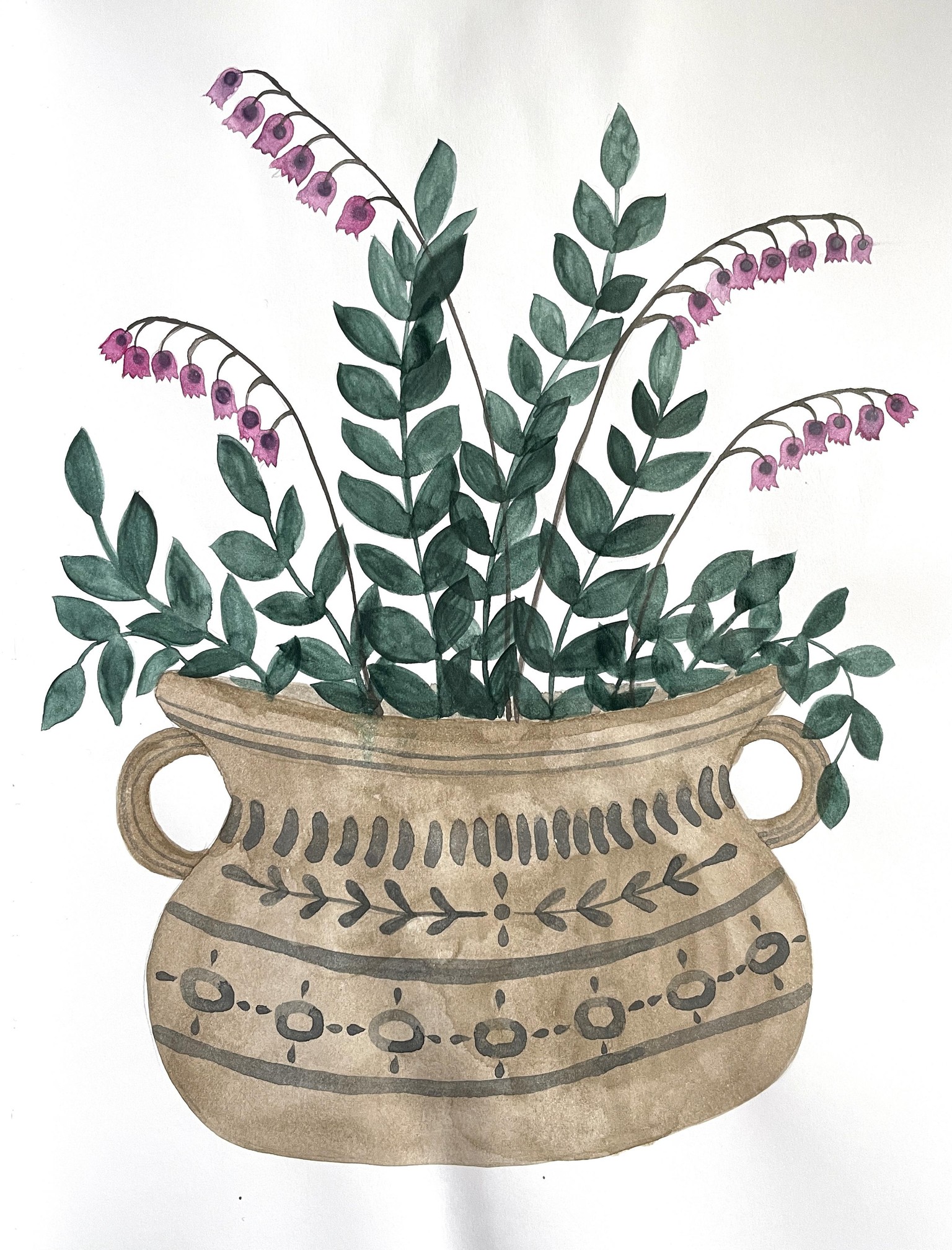 Folk art vases with flowers - image 1 - student project