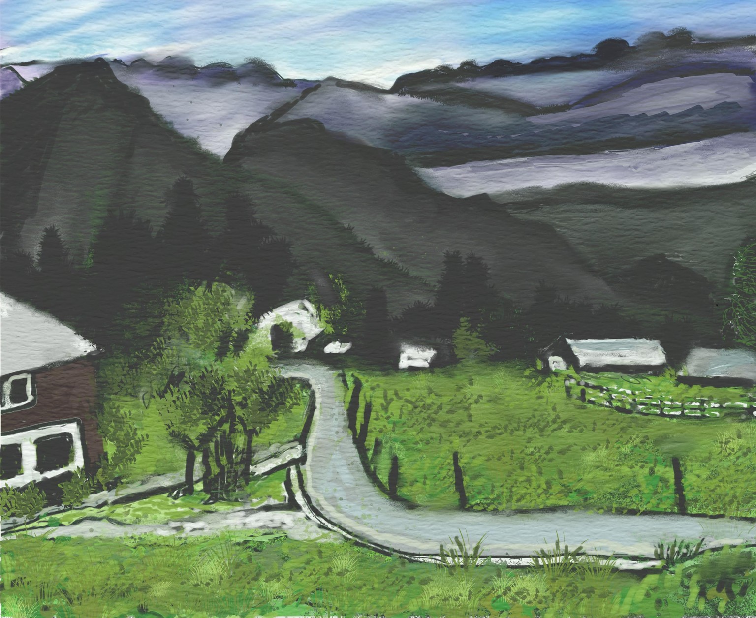 Watercolor Landscape - image 1 - student project
