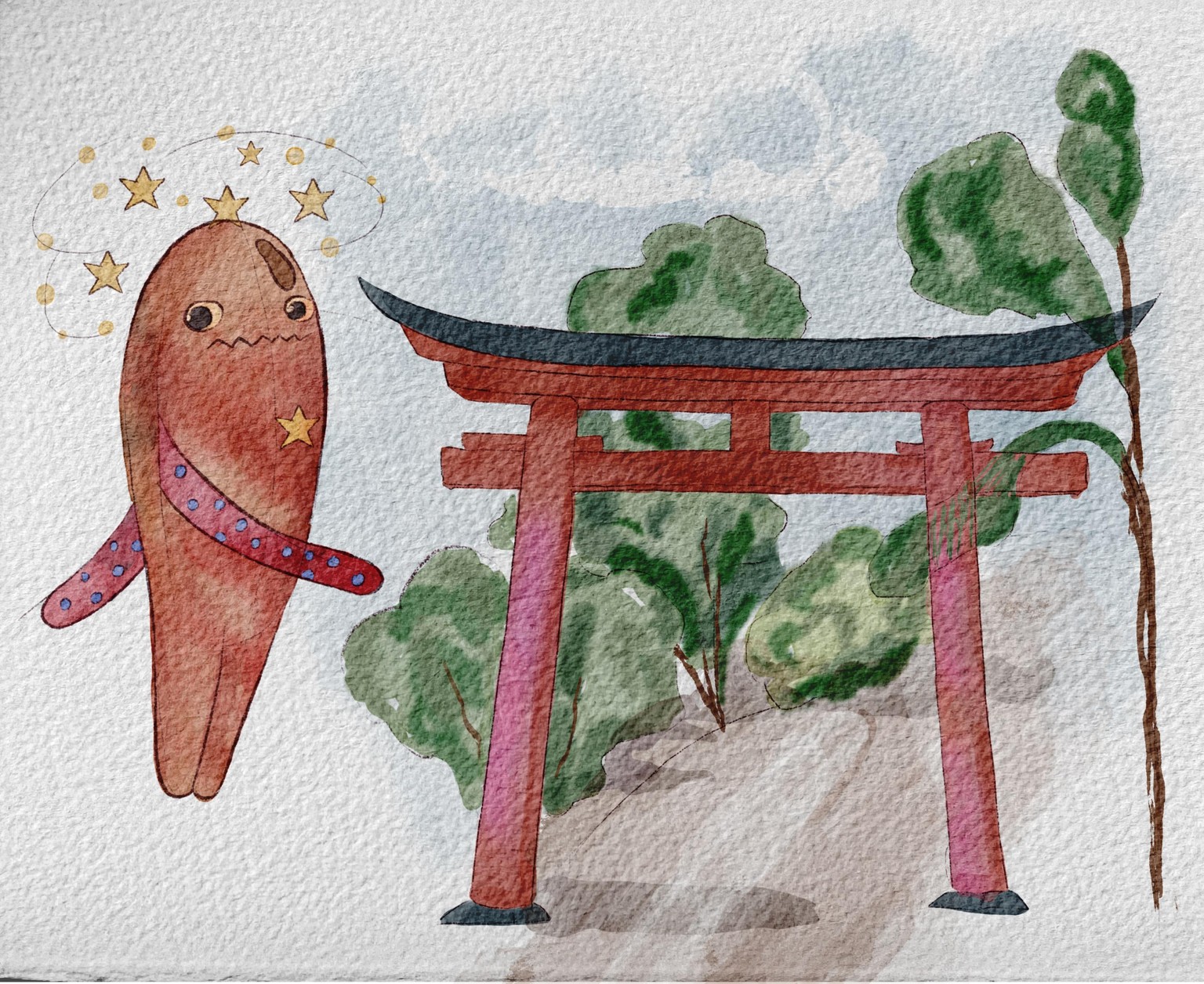 Japan Trip Watercolor Painting - image 1 - student project