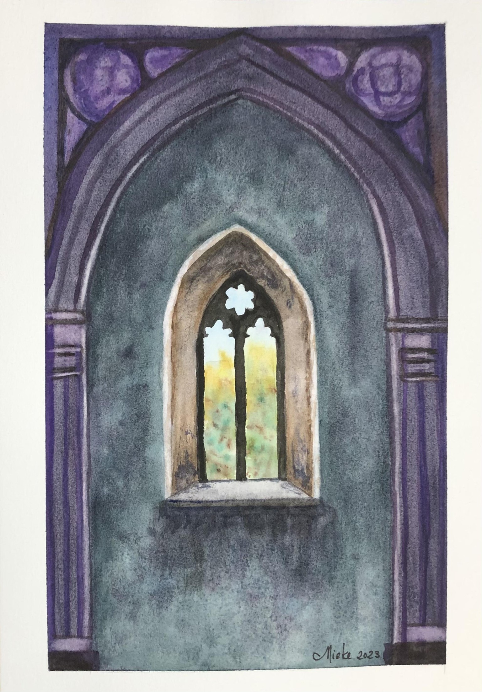 Granulating watercolour technique - image 2 - student project