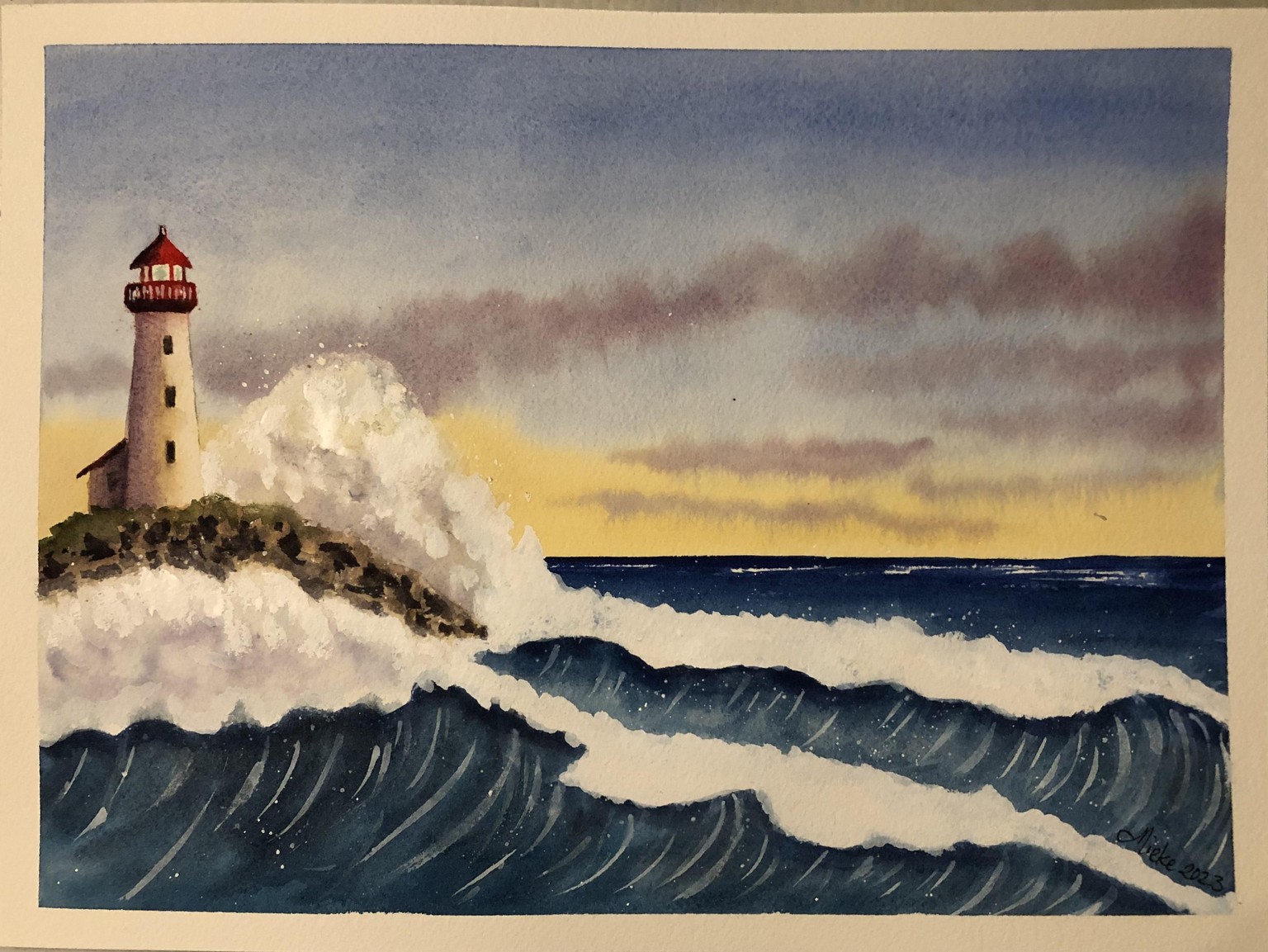 Crashing waves & a lighthouse - image 1 - student project