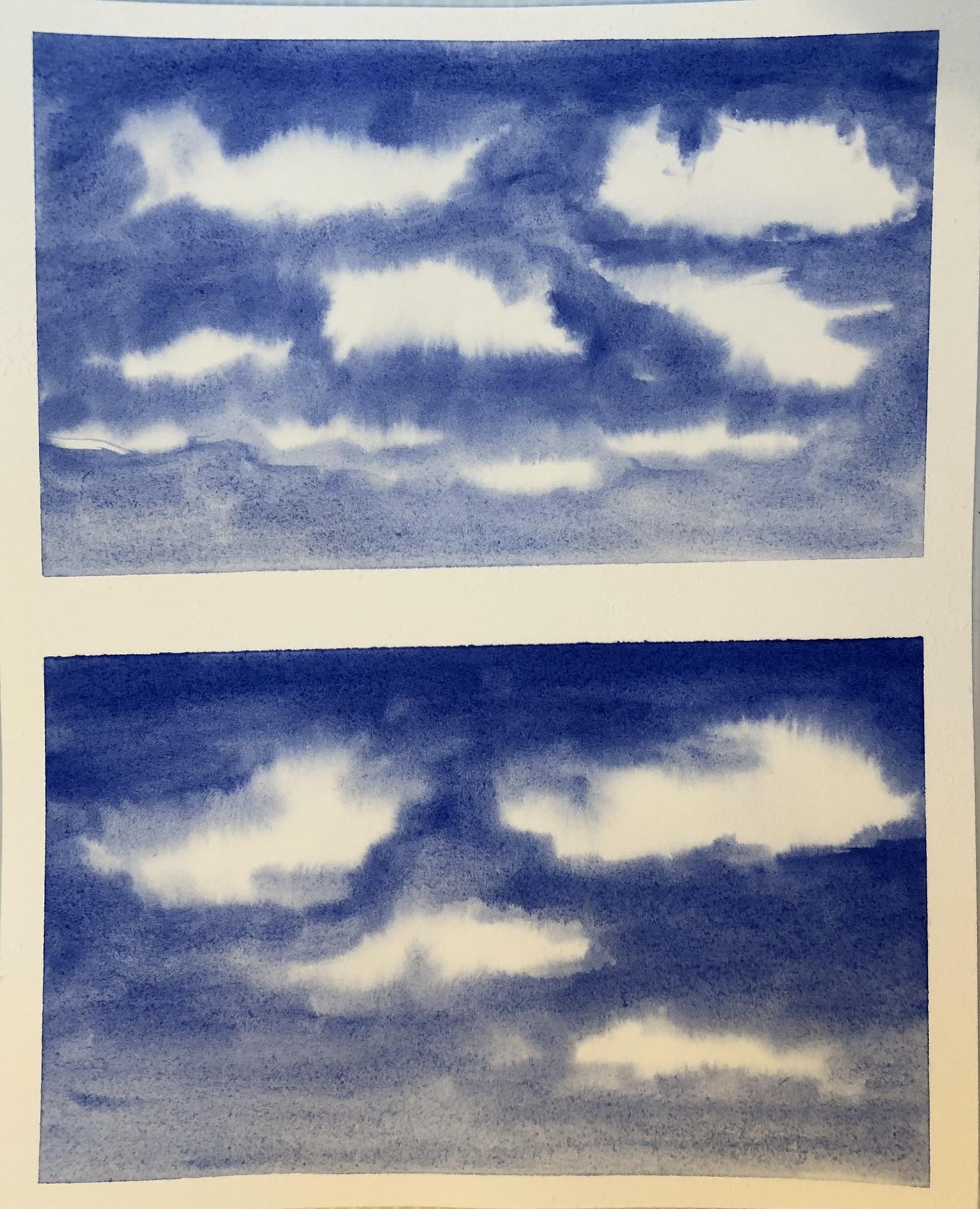 Painting white clouds in watercolour - image 2 - student project