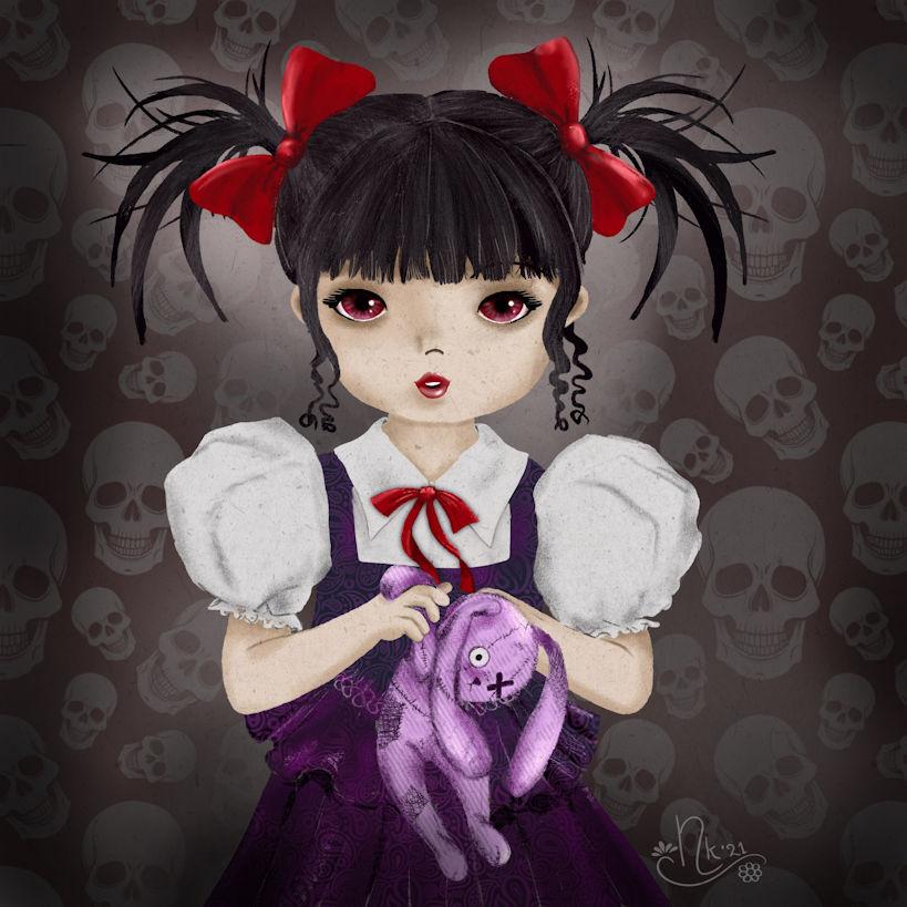 little snowgirl and little gothgirl - image 1 - student project