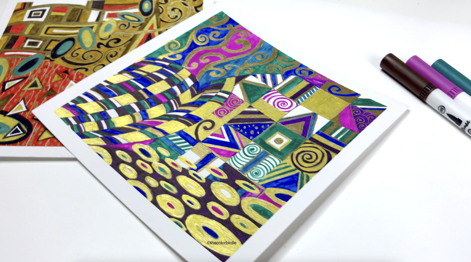 Pattern Art inspired by Gustav Klimt - image 2 - student project