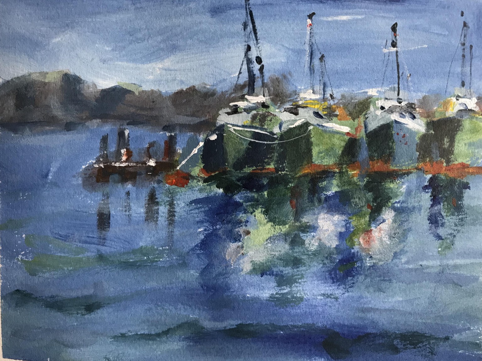 Boats in acrylic - image 1 - student project