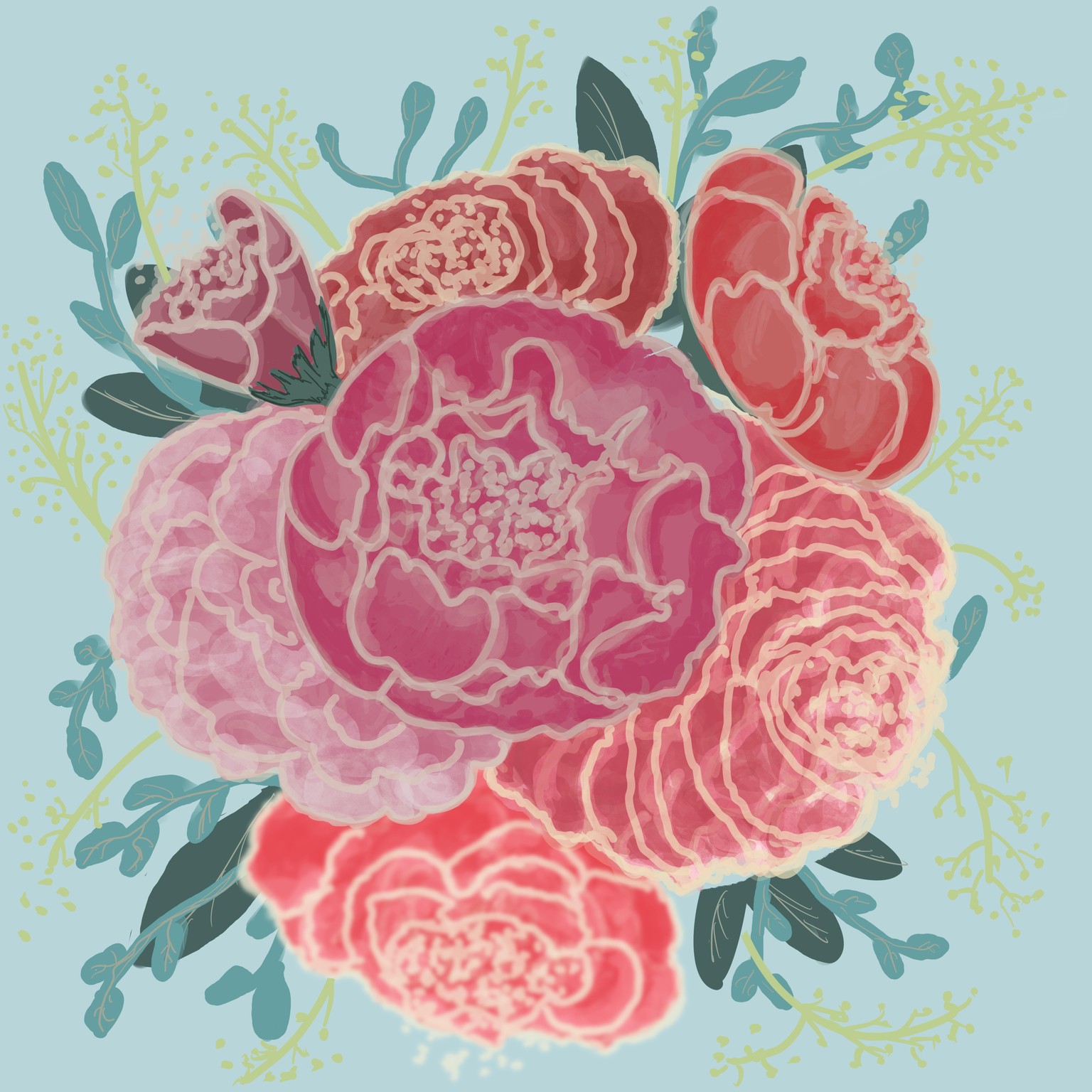 Drawing Flowers in Procreate class project DeElla - image 1 - student project