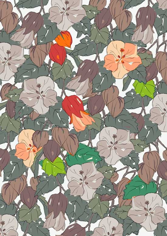 Red Lantern Flower Design from Color to B&W & Back to Selected Color Spots - image 2 - student project