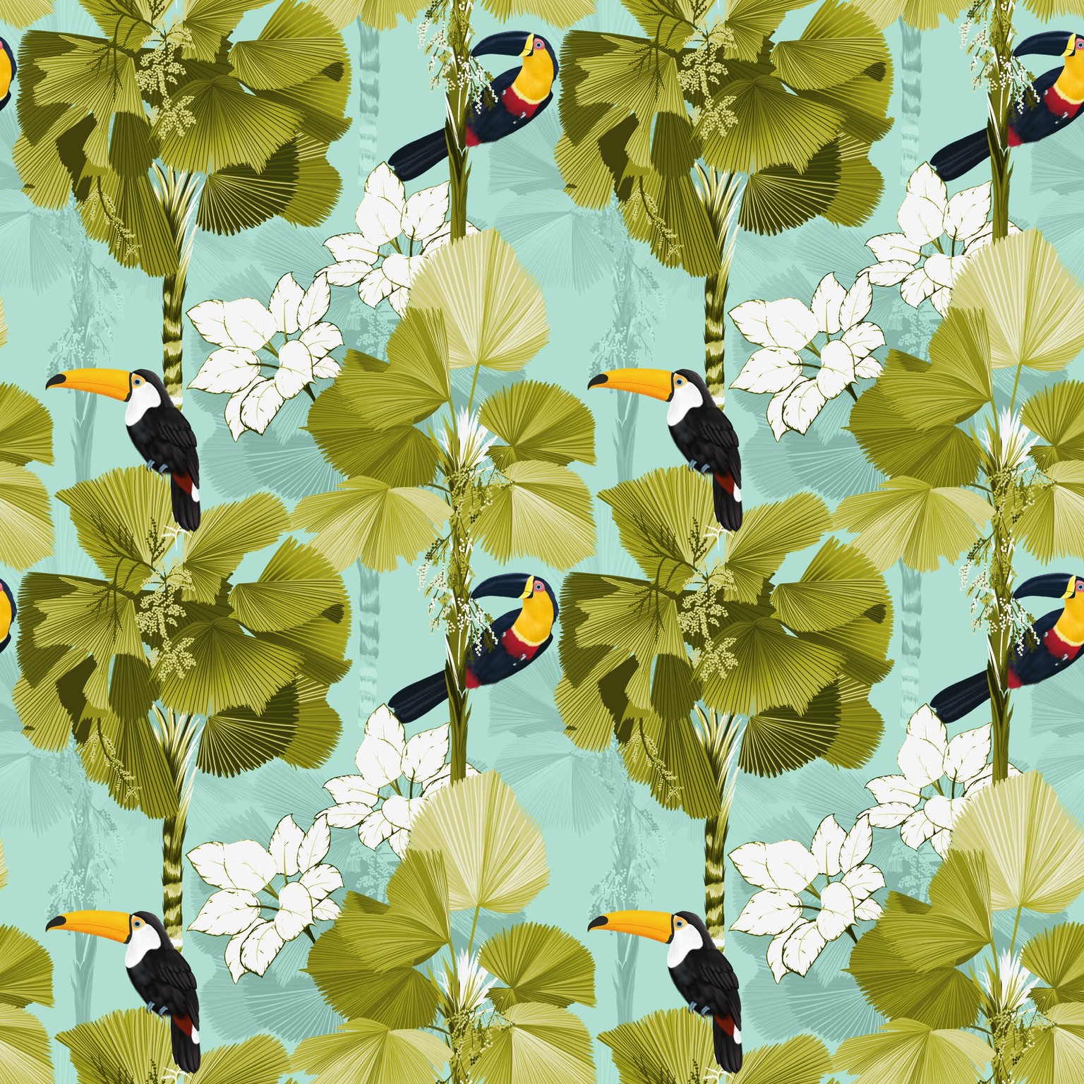 Tropical Pattern With Palm Trees - image 1 - student project