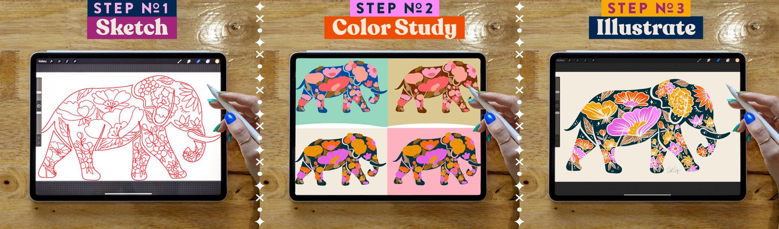 Floral Animal Silhouette: Elephant! - image 2 - student project