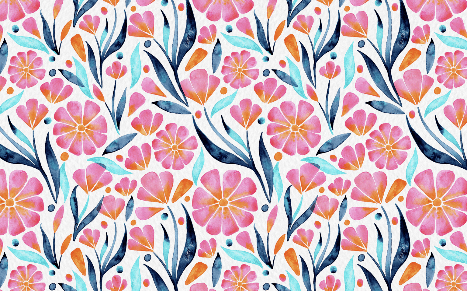 Watercolor Florals - Seamless Pattern in Photoshop - image 5 - student project