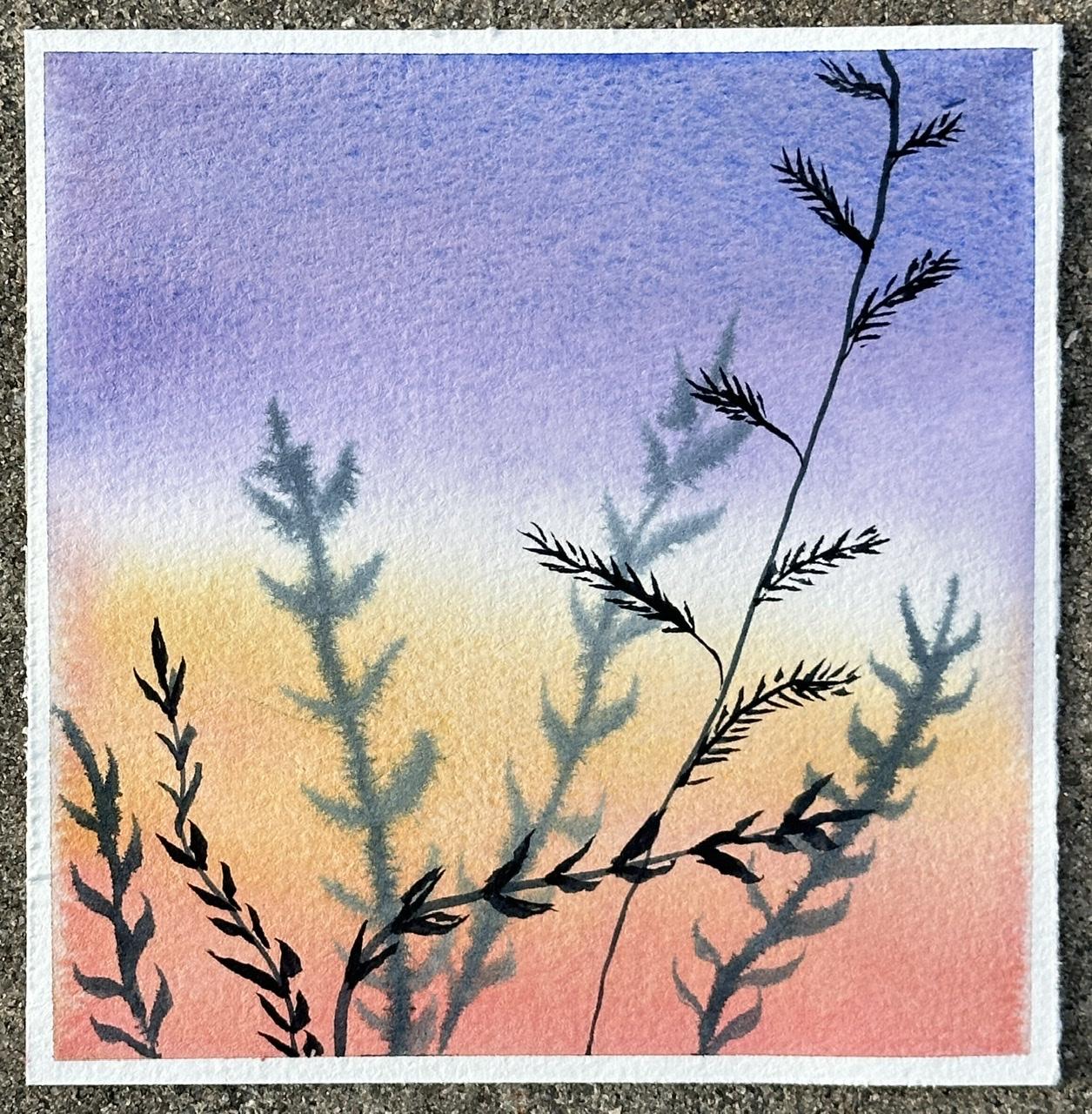 Relaxing watercolor Silhouettes with Swathi - image 1 - student project