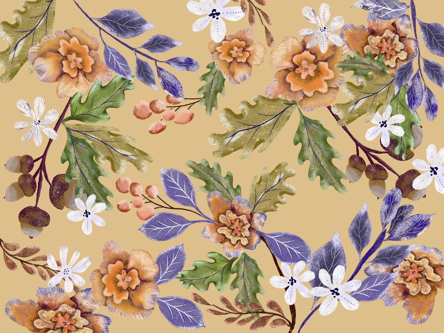 Flowers and Leaves and Acorns - image 1 - student project