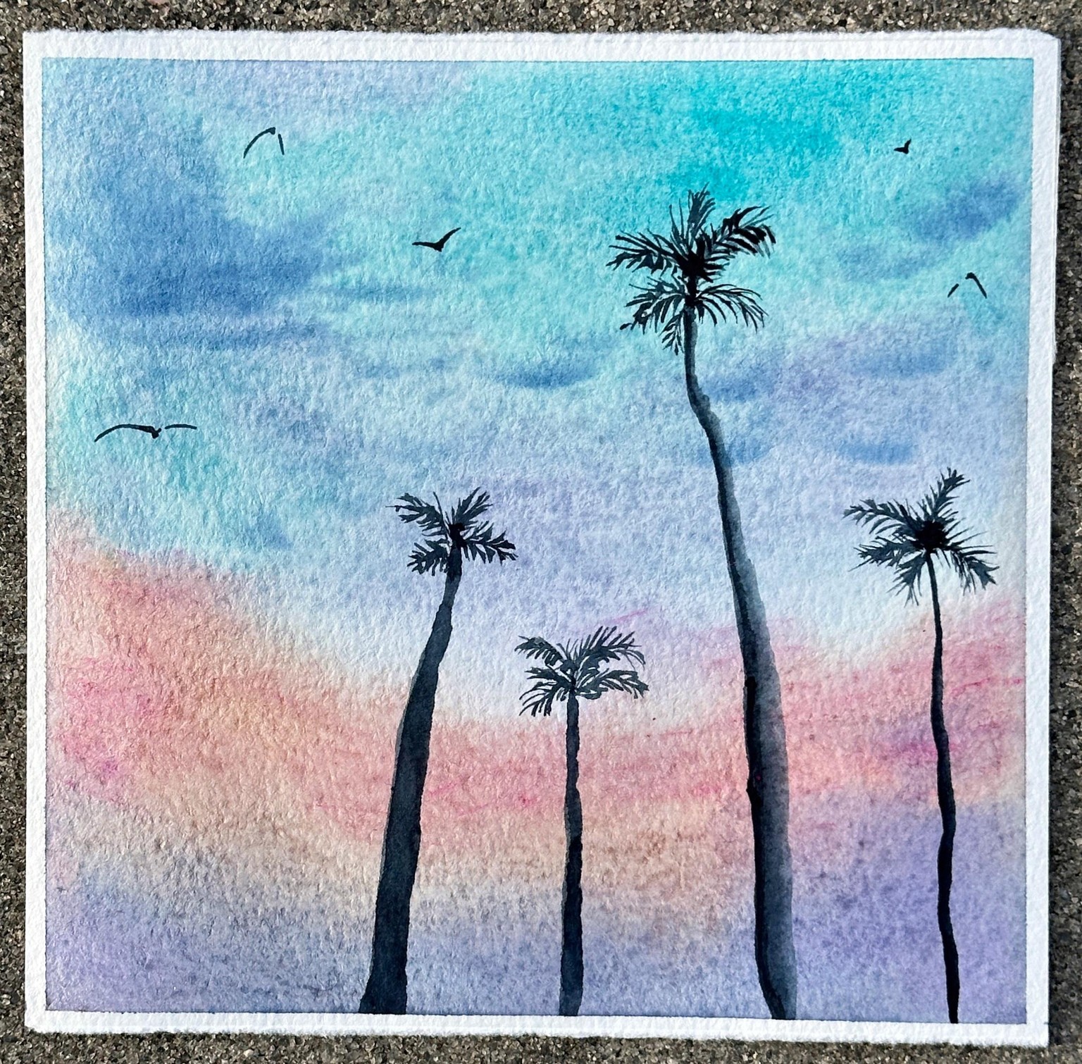 Relaxing watercolor Silhouettes with Swathi - image 3 - student project