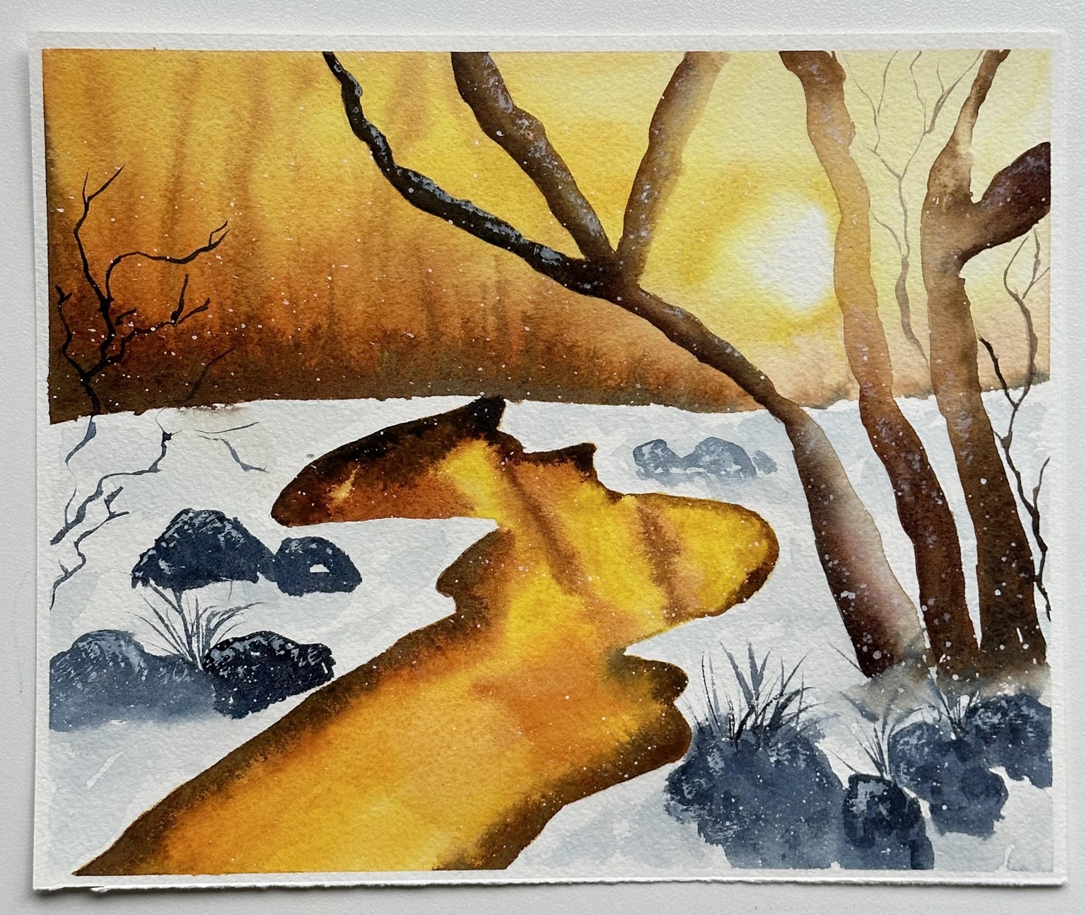 Winter Watercolor- Paint Glowing Paintings - image 1 - student project