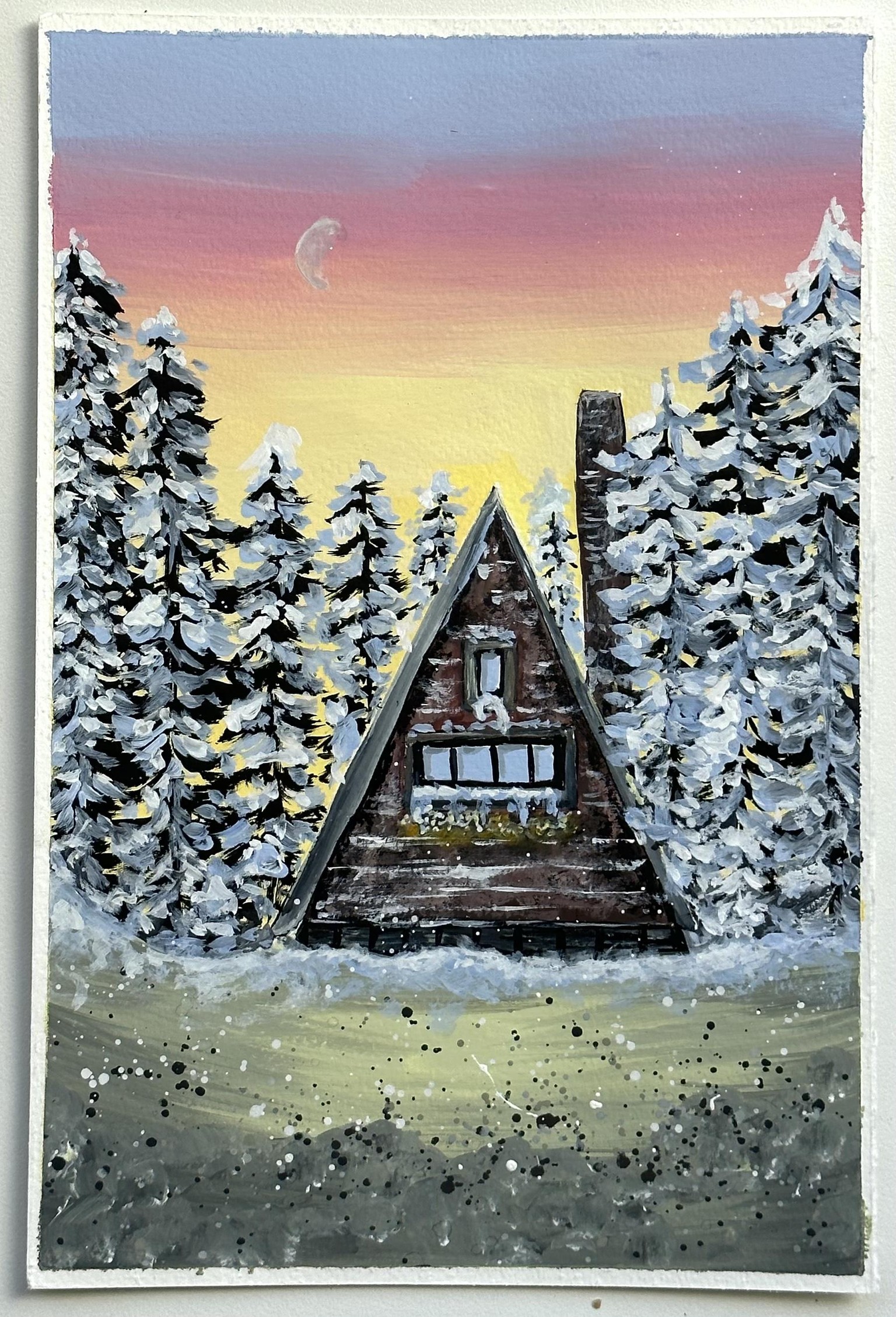 Serene Winter Cabin Landscape - image 1 - student project