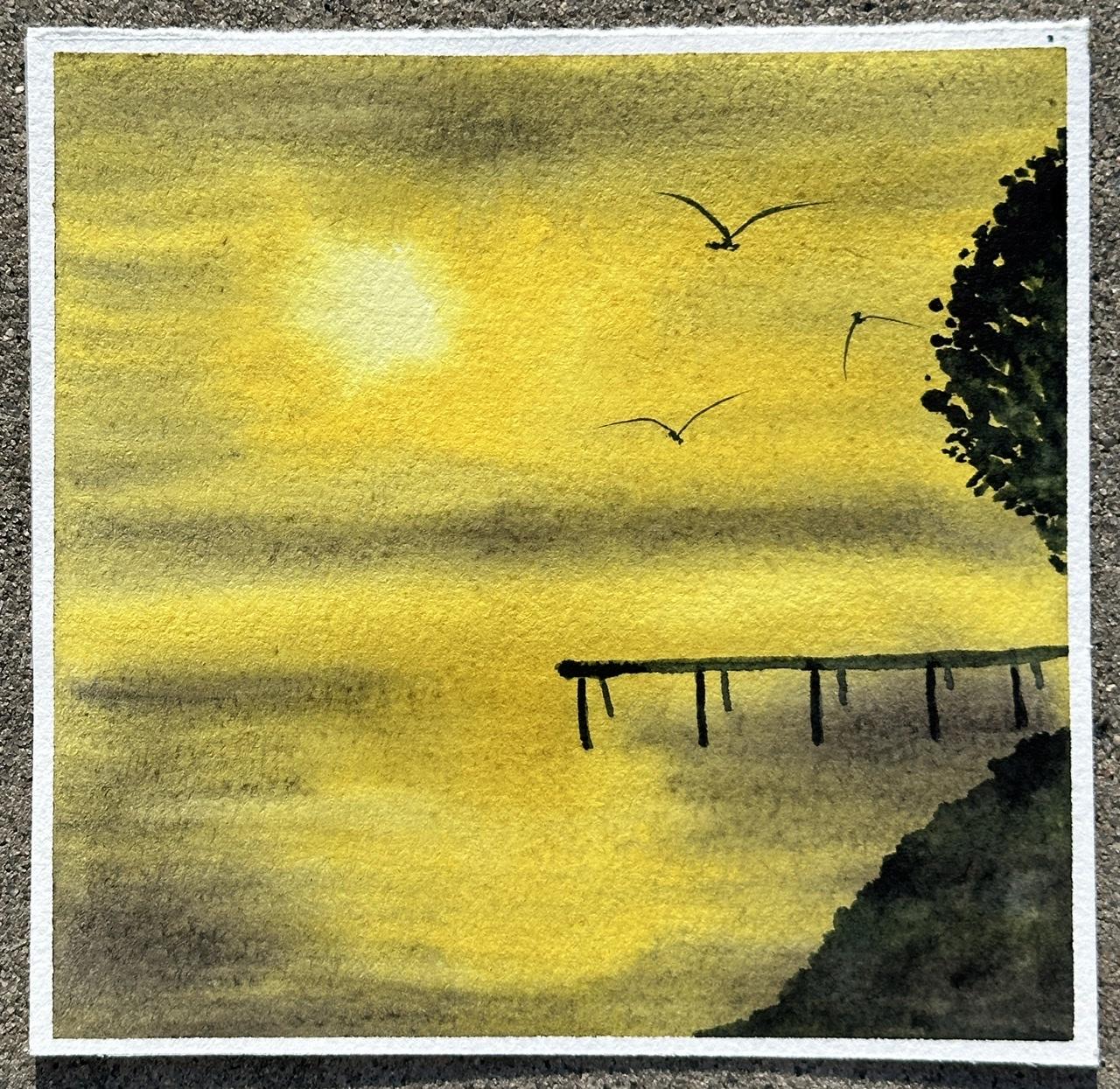 Relaxing watercolor Silhouettes with Swathi - image 6 - student project