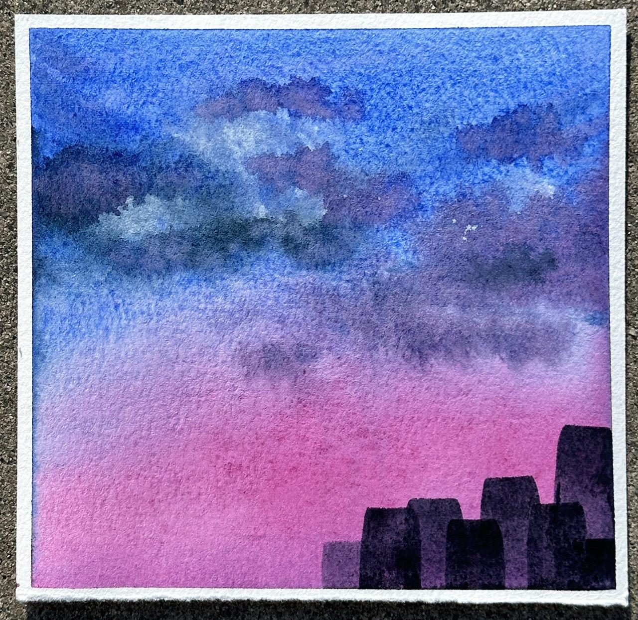 Relaxing watercolor Silhouettes with Swathi - image 5 - student project
