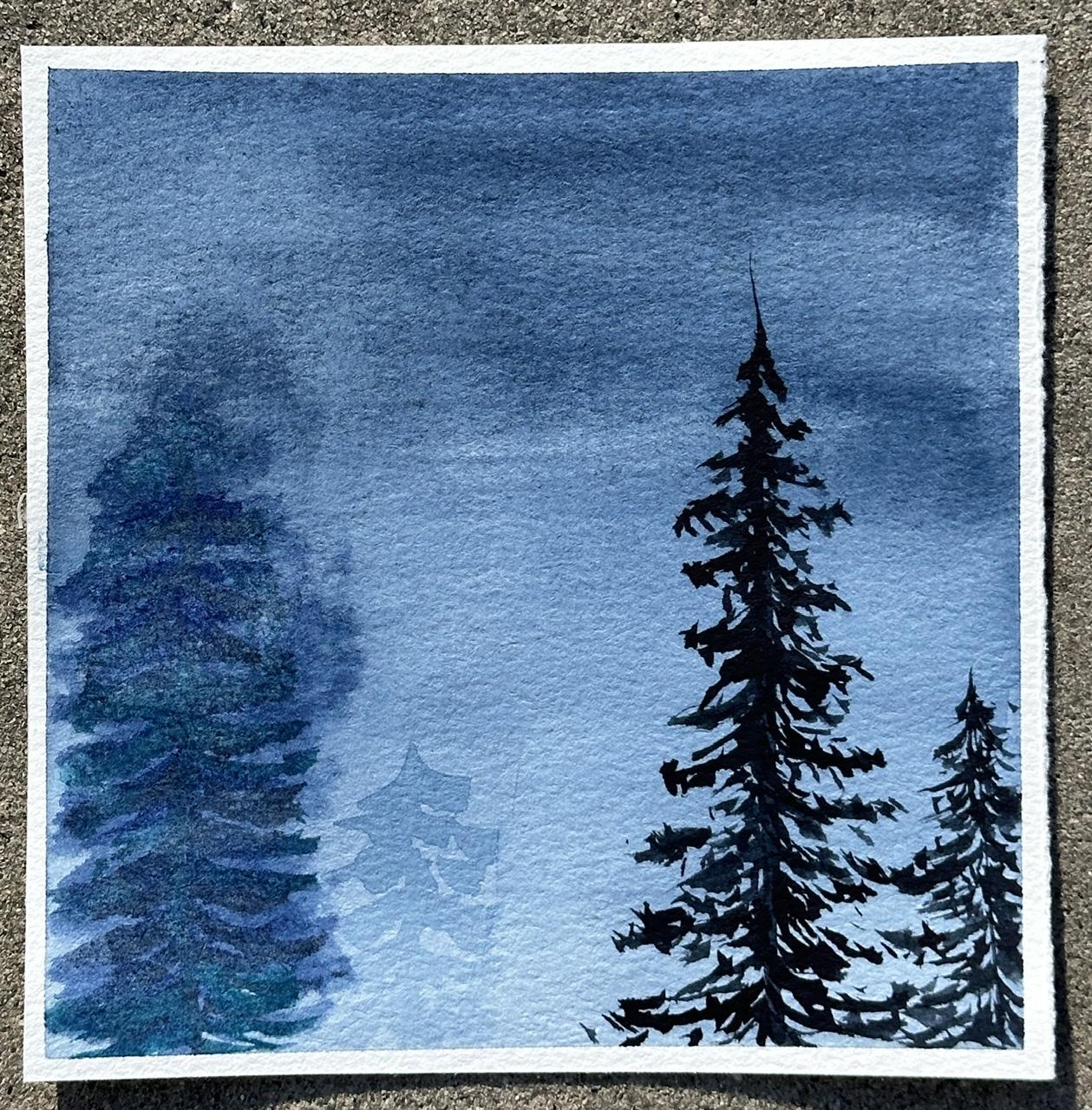 Relaxing watercolor Silhouettes with Swathi - image 4 - student project
