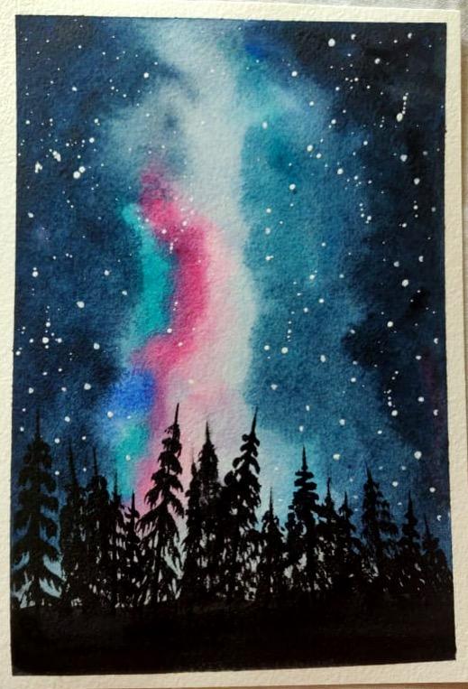 Expressive watercolour night skies 3 Days 3 Skies - image 1 - student project