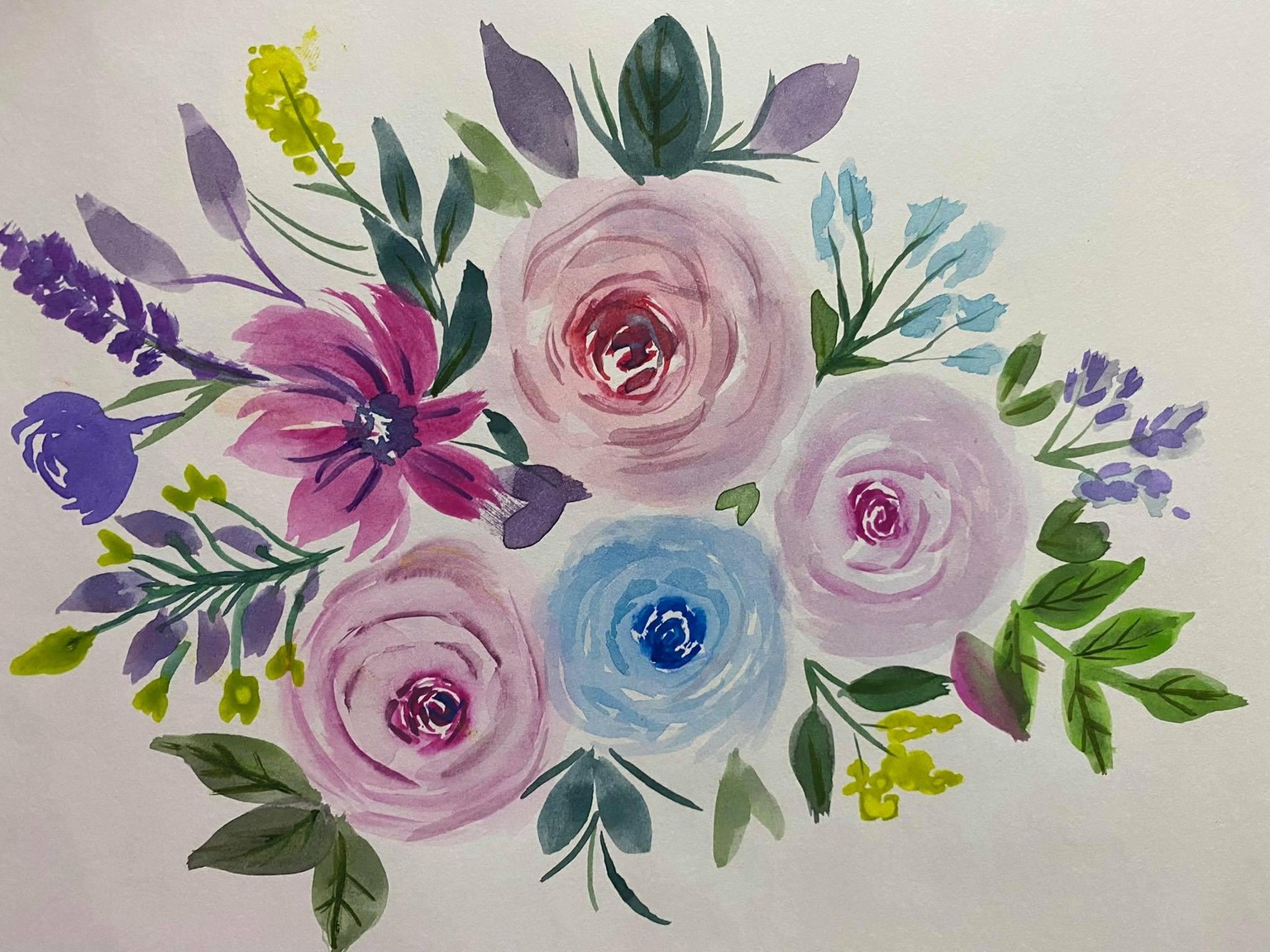 The Ultimate Guide to Painting Loose Watercolour Roses - image 3 - student project