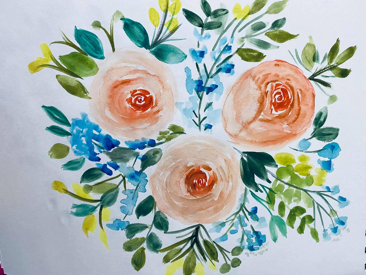 The Ultimate Guide to Painting Loose Watercolour Roses - image 2 - student project