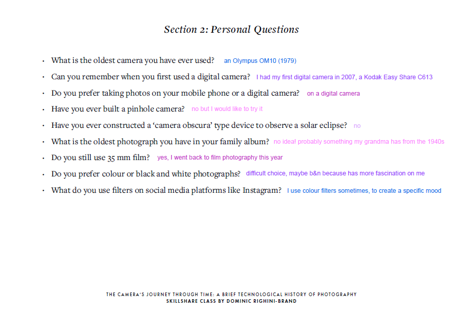 A Brief History of Photography - Questionnaire answers - image 6 - student project