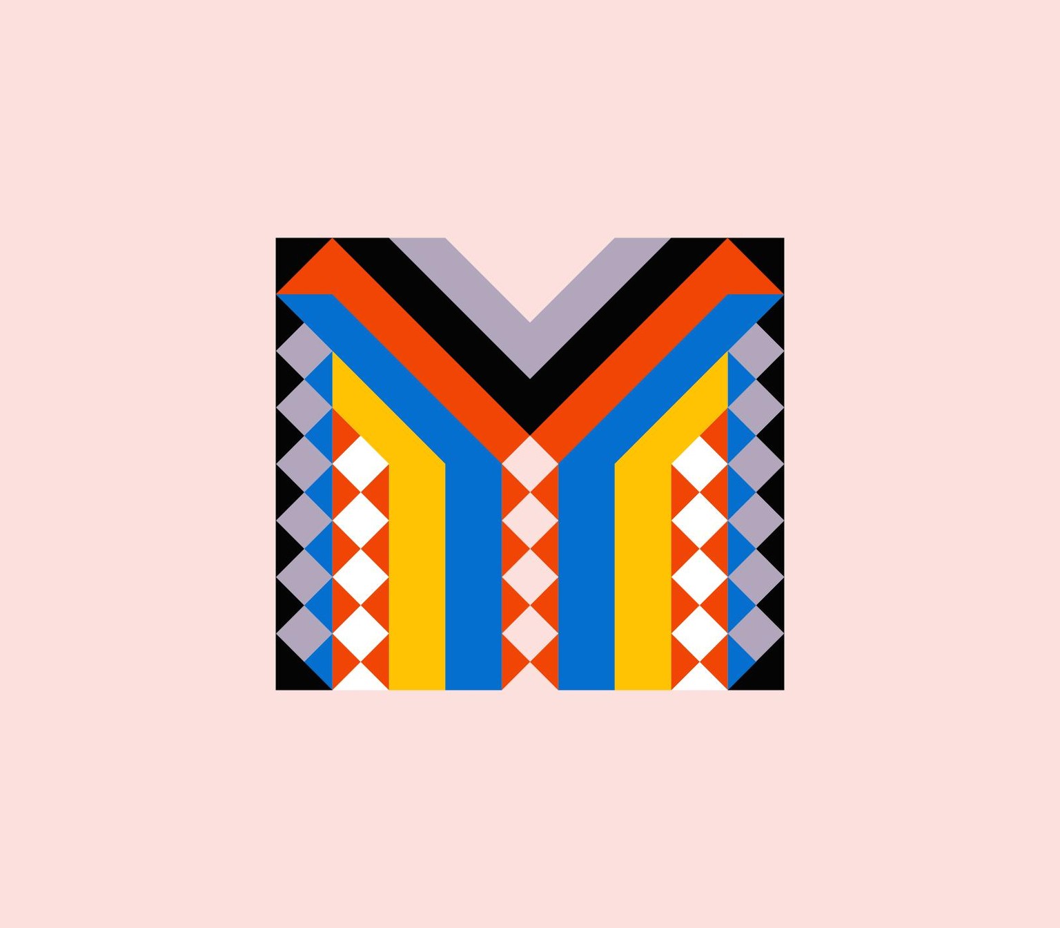 geometric lettering - letter M - image 3 - student project