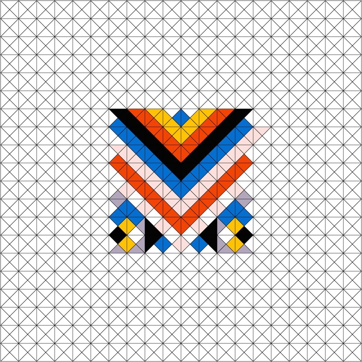 geometric lettering - letter M - image 5 - student project