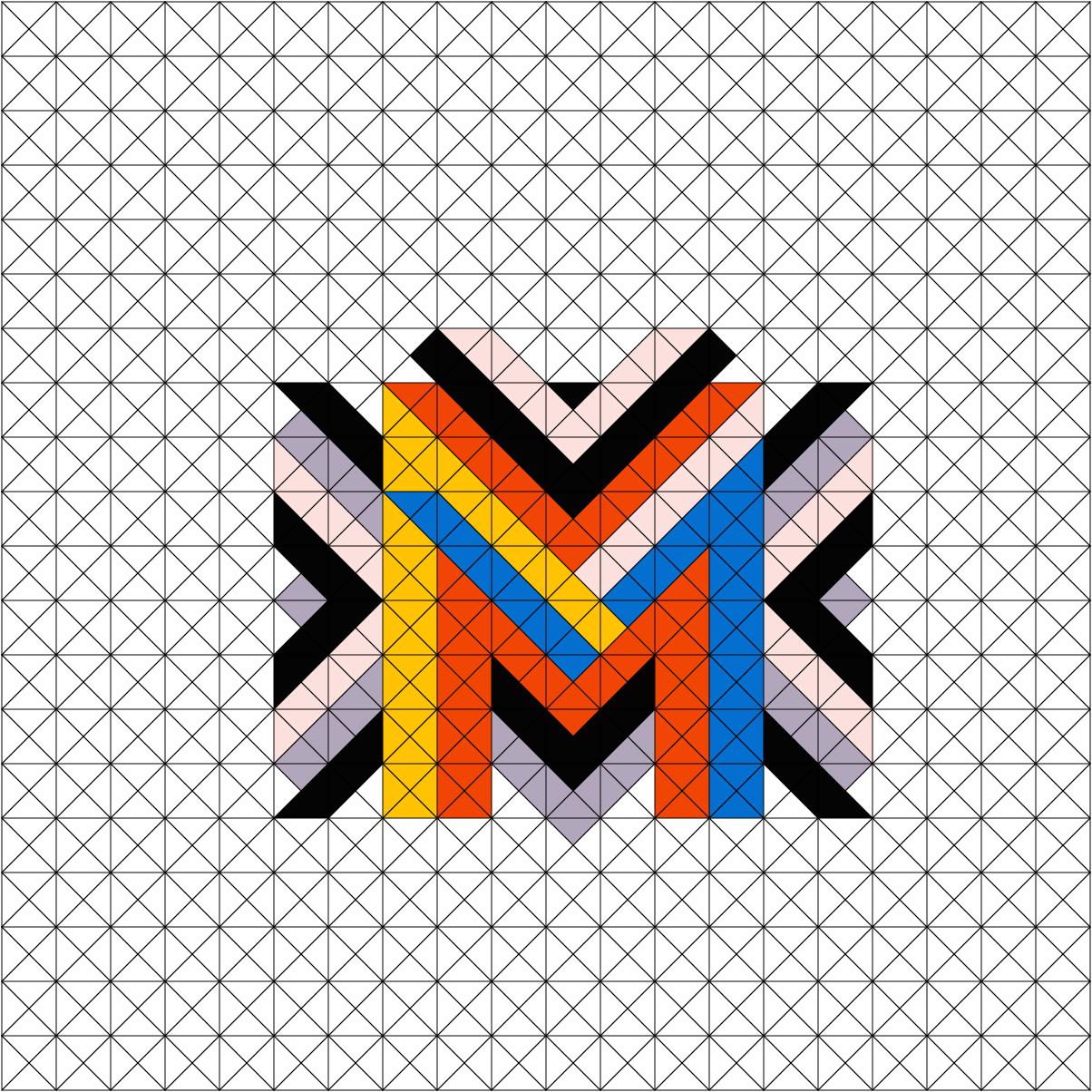 geometric lettering - letter M - image 4 - student project