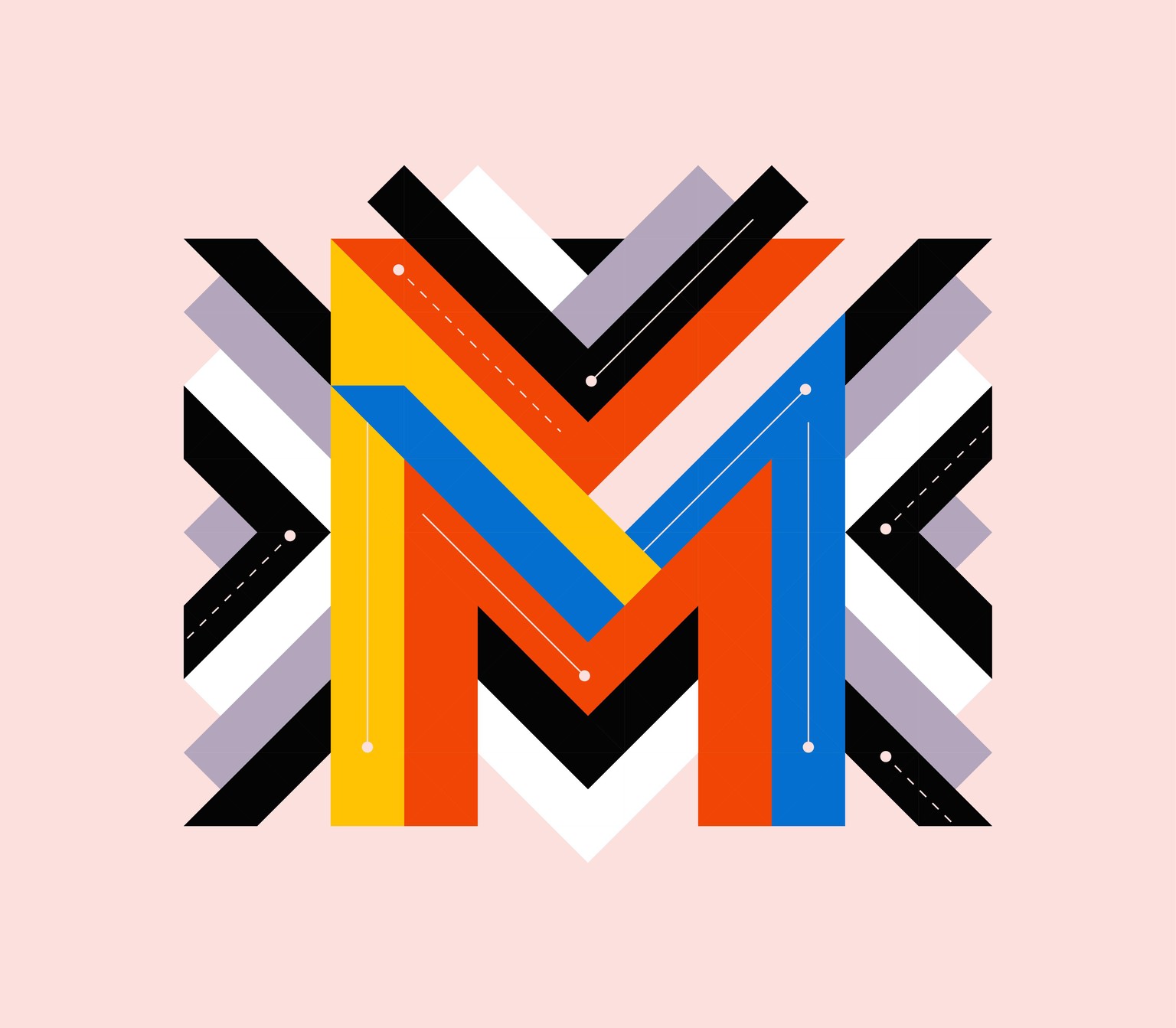 geometric lettering - letter M - image 1 - student project