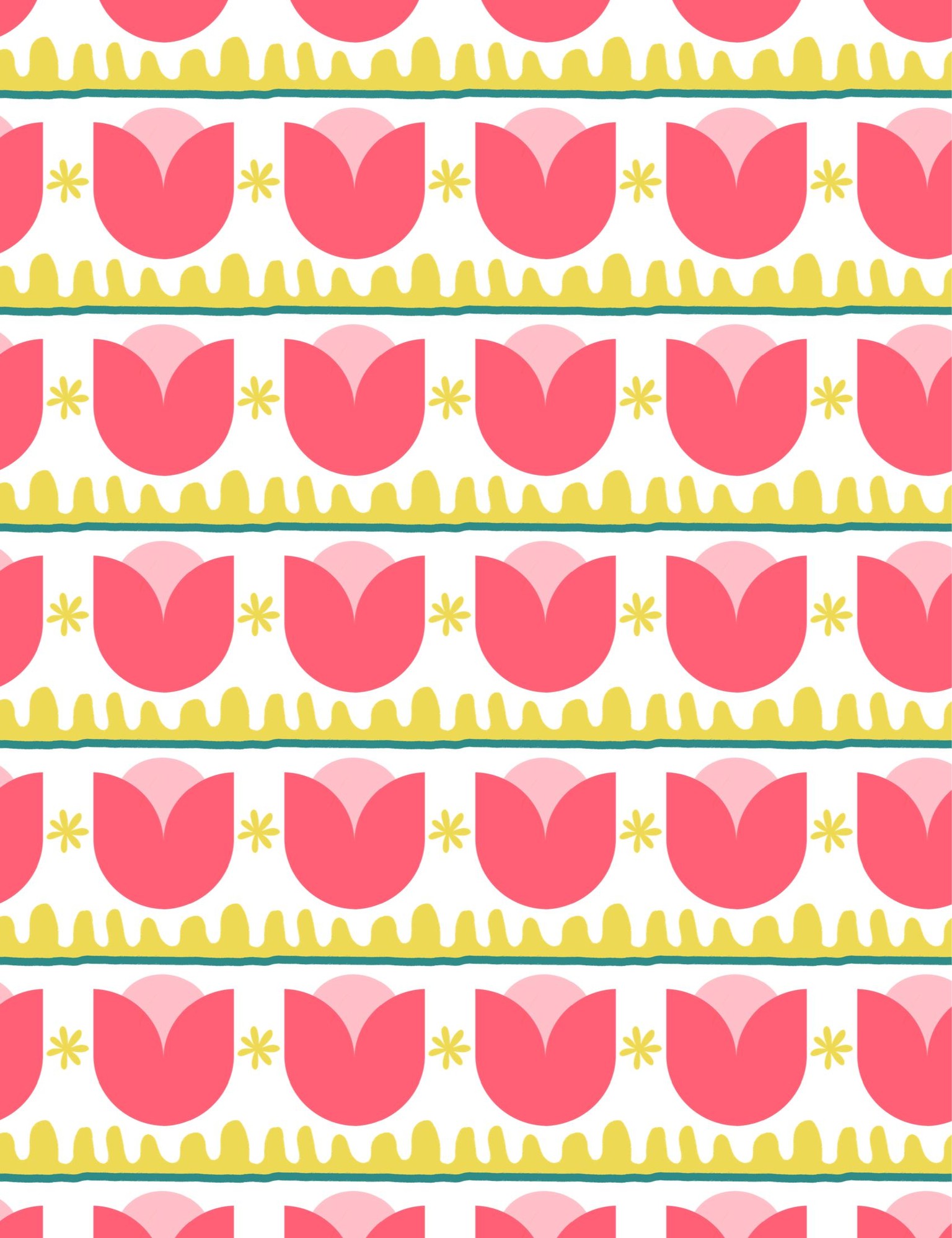 Patrón de tulipanes rosa y violetas en acuarela - image 1 - student project