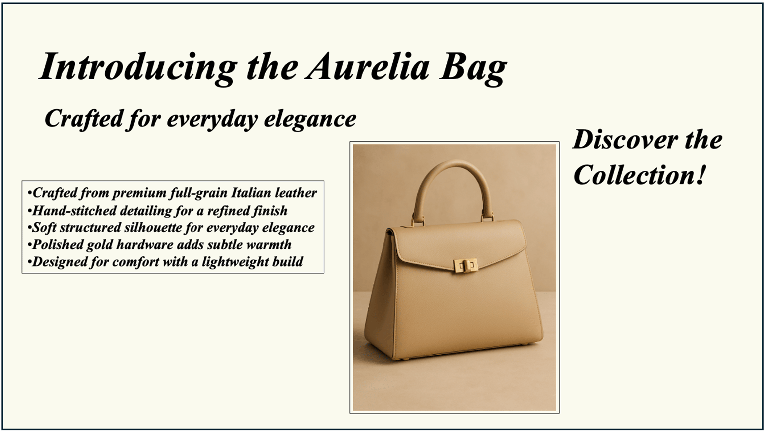 Limited-edition Aurelia Bag: A scarcity-based luxury champaign - image 1 - student project