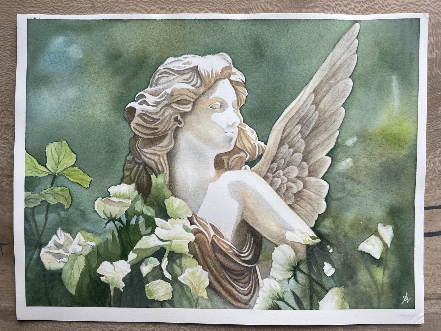 Angel statue in garden - image 1 - student project