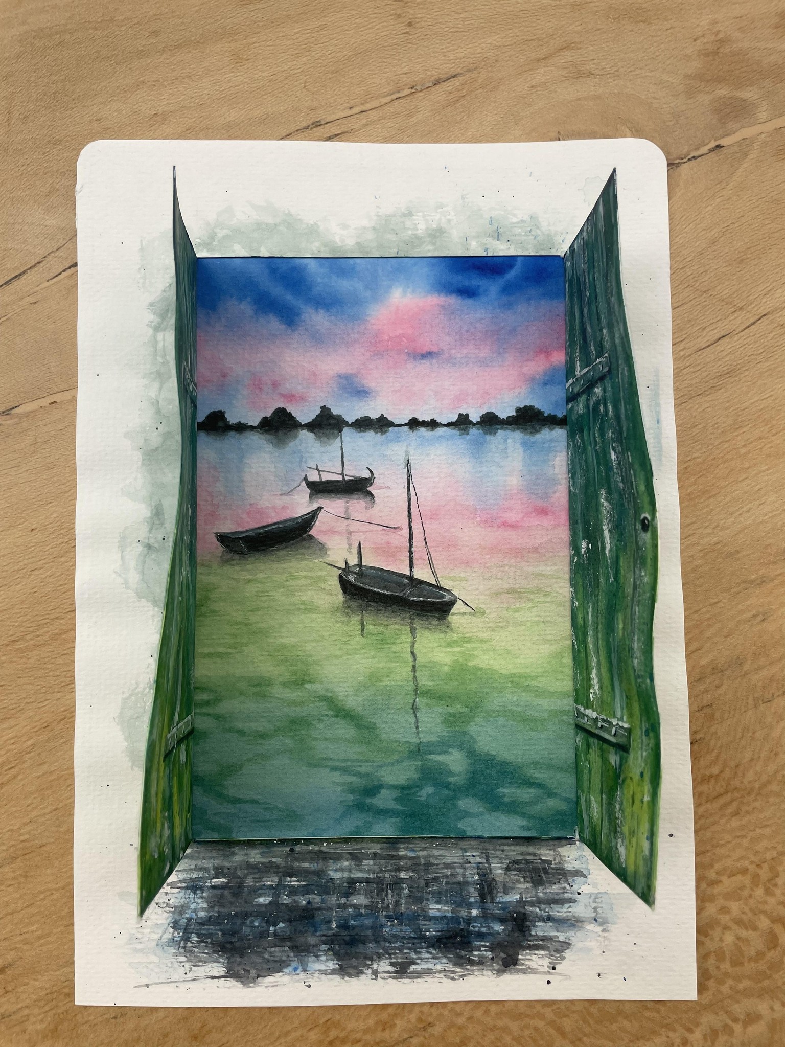 Lift-the-flap door & seascape painting - image 3 - student project