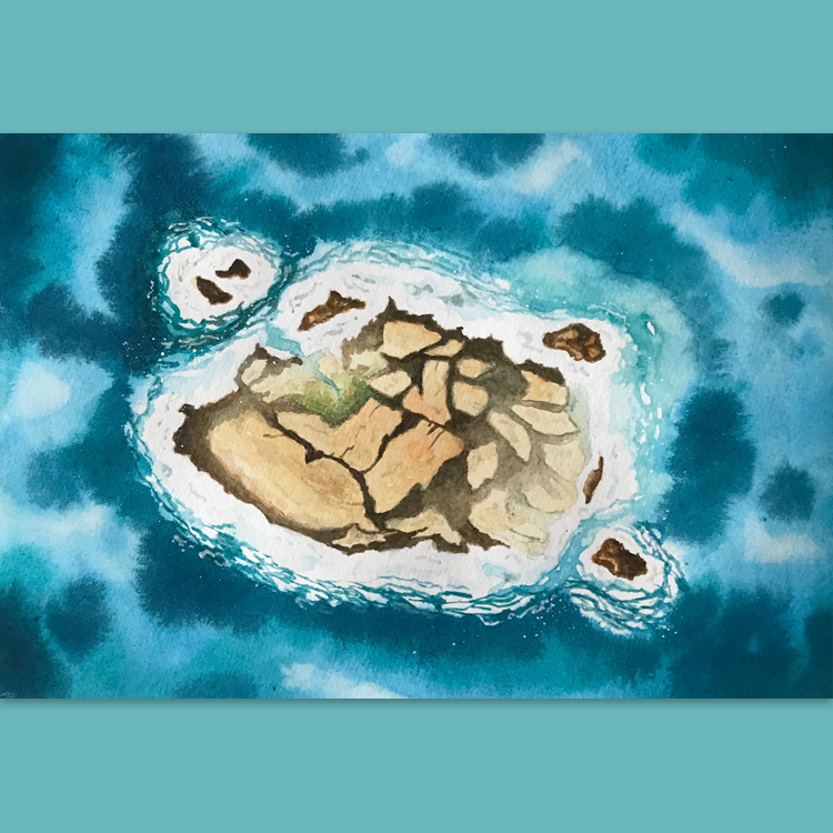 Ocean waves 2 - island - image 1 - student project