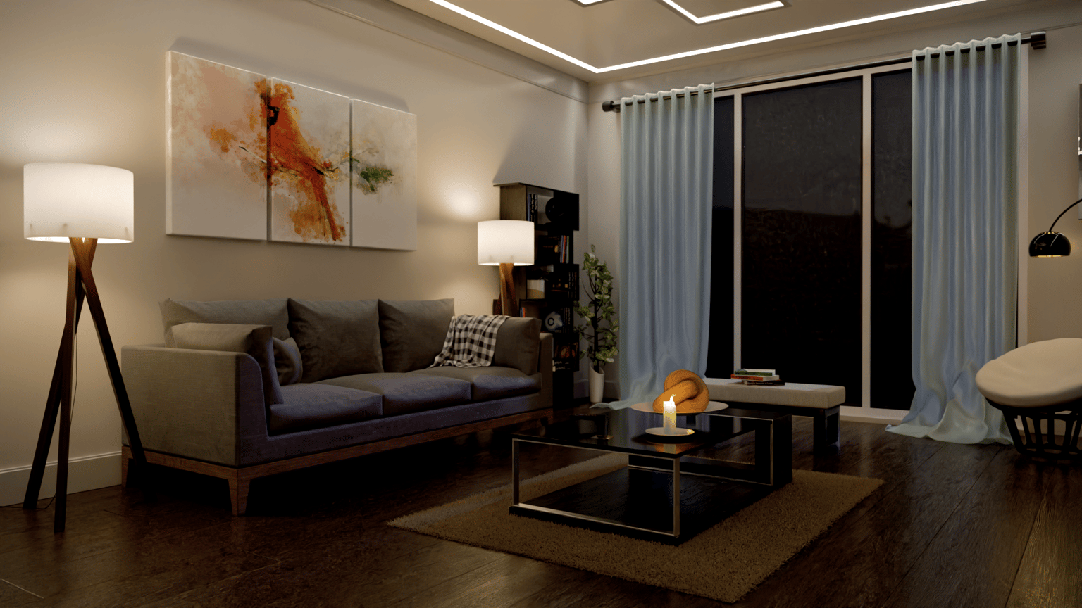 Modern Living Room - image 2 - student project