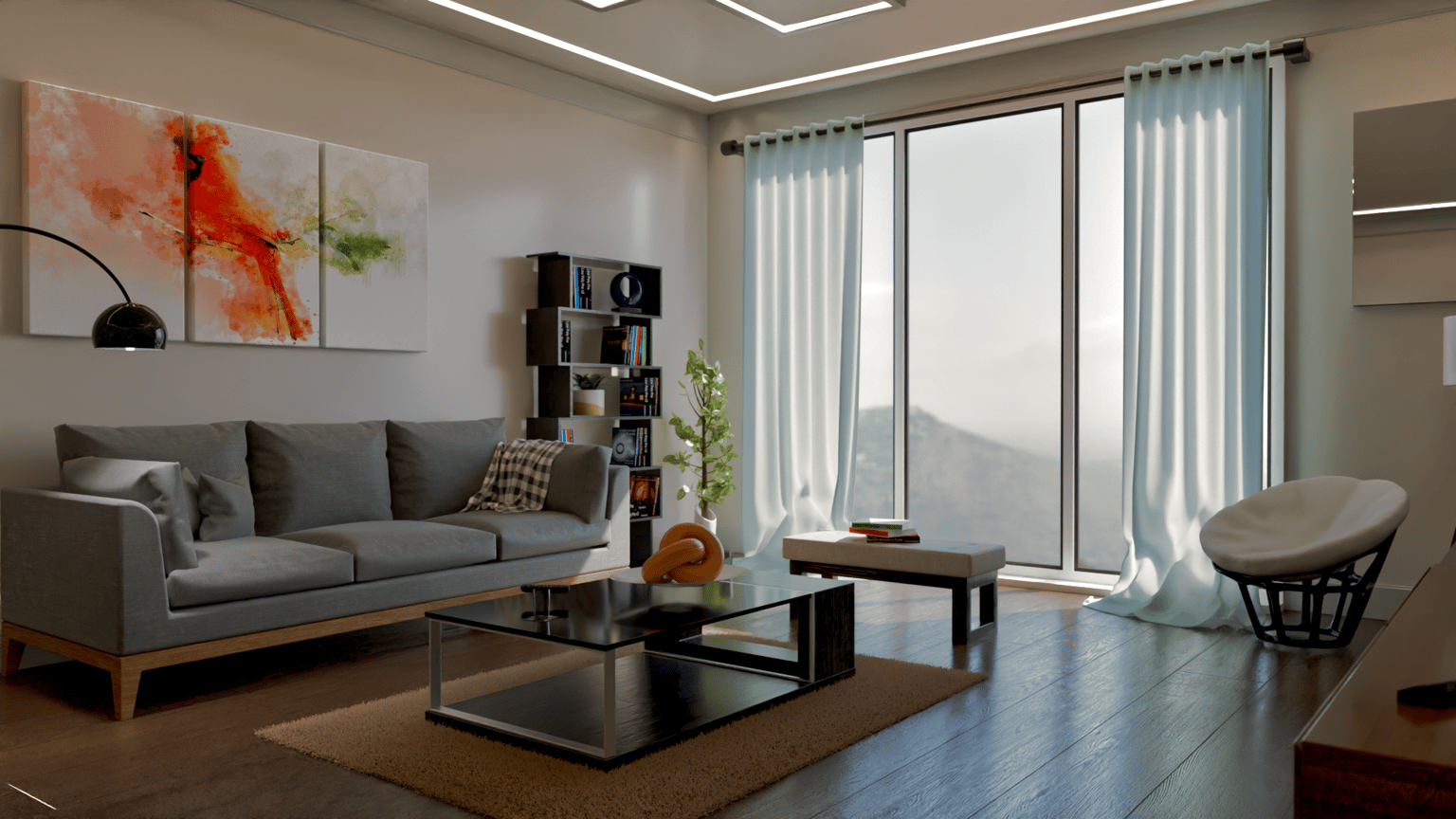Modern Living Room - image 3 - student project