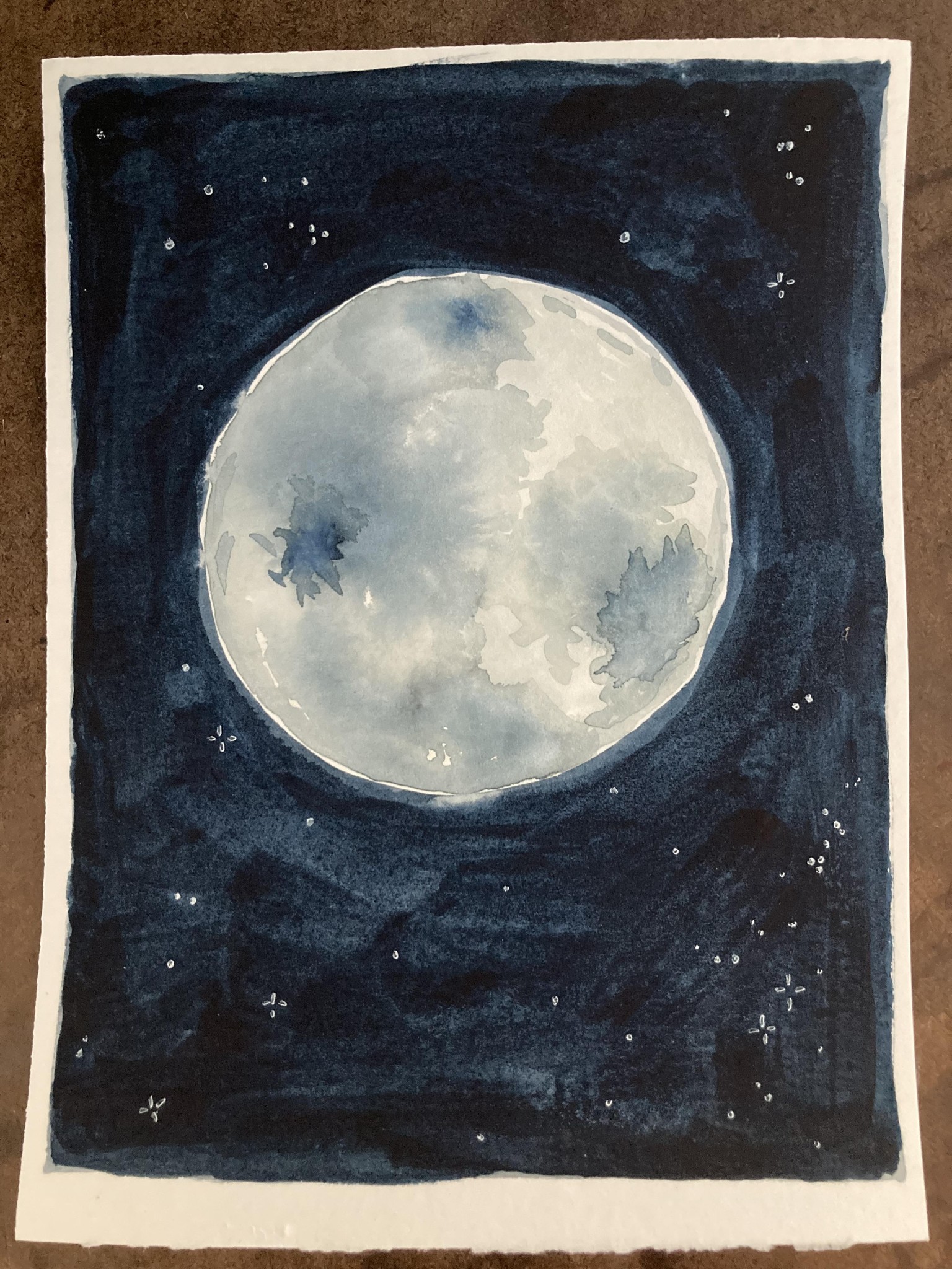 Watercolor Wet-on-Wet Technique: Moon Final Project - image 1 - student project