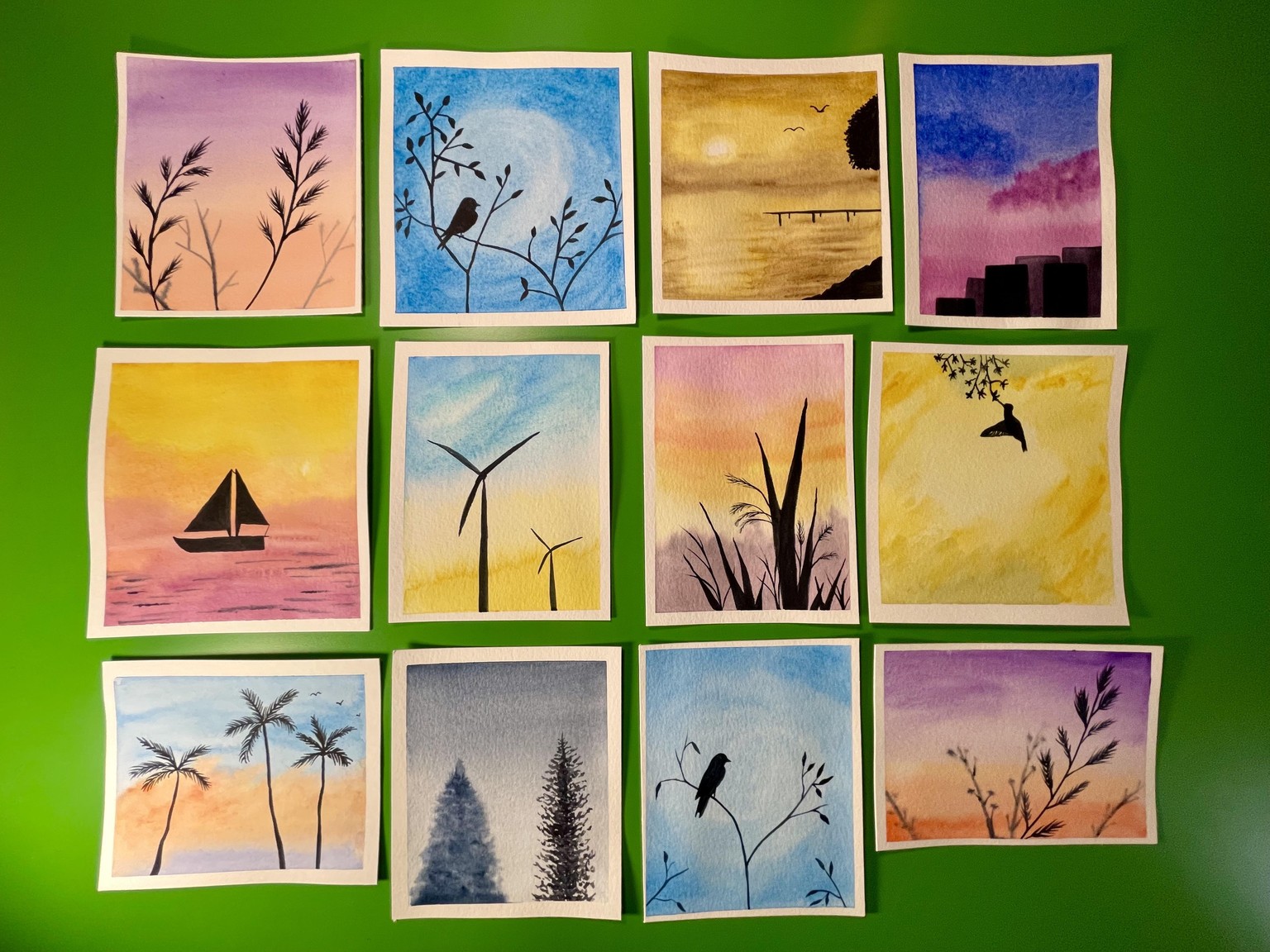 Relaxing Watercolor Silhouettes - image 1 - student project