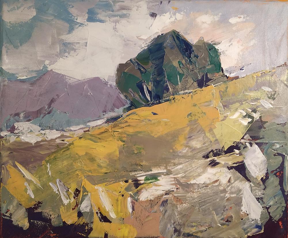 Acrylic landscape painting with palette knife - image 1 - student project