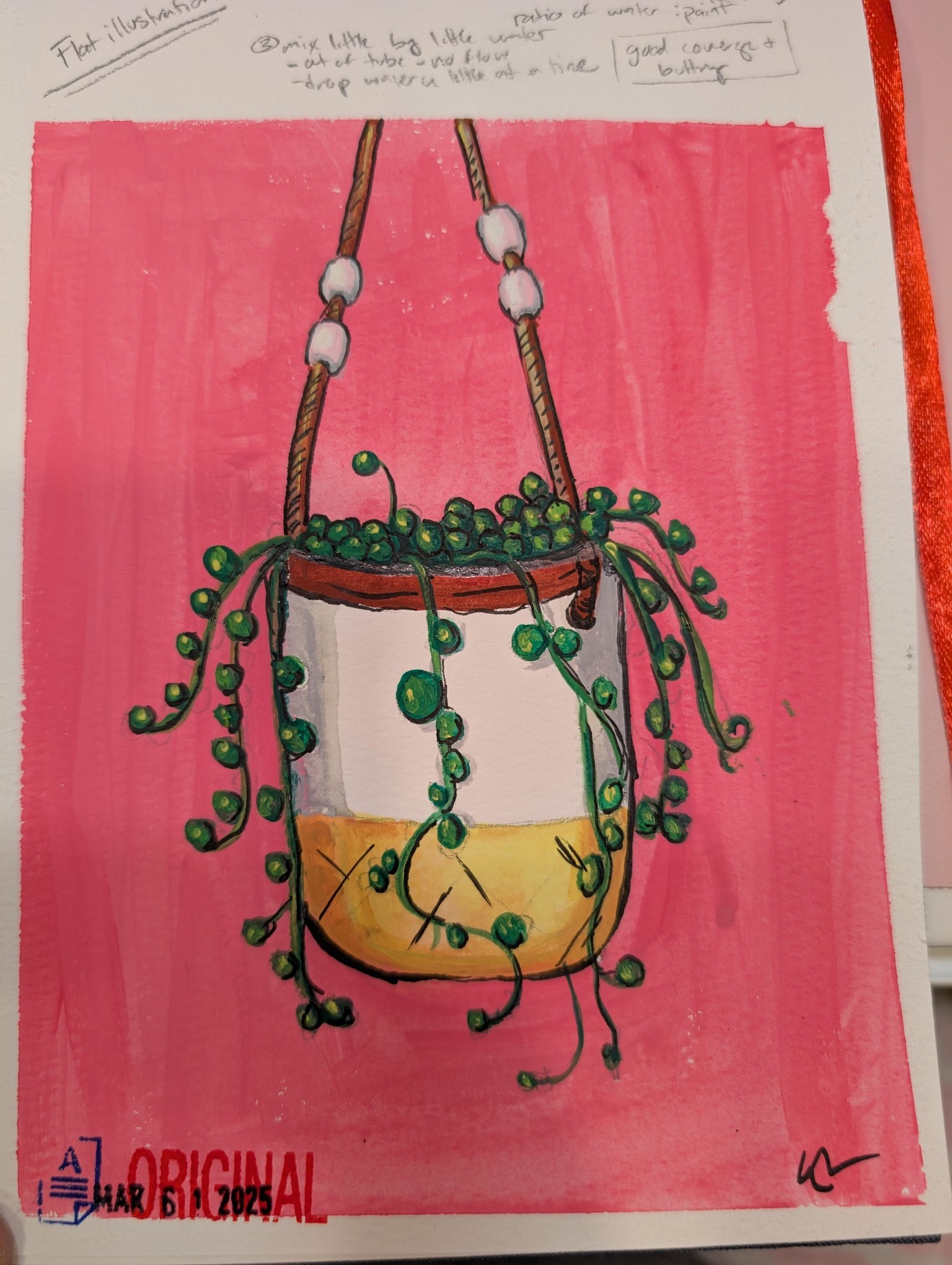 Pearl Plant gouache & dip pen (C&C welcome!) - image 1 - student project