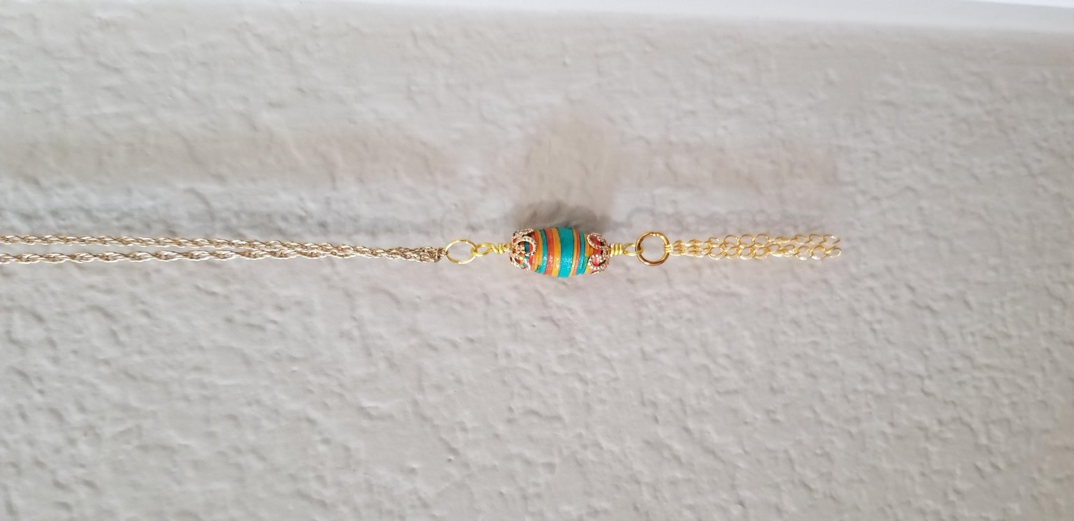 Paper bead with tassel necklace - image 1 - student project