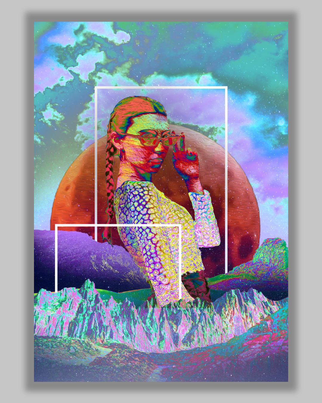 Retro Futuristic Style Portrait in Photoshop - image 2 - student project